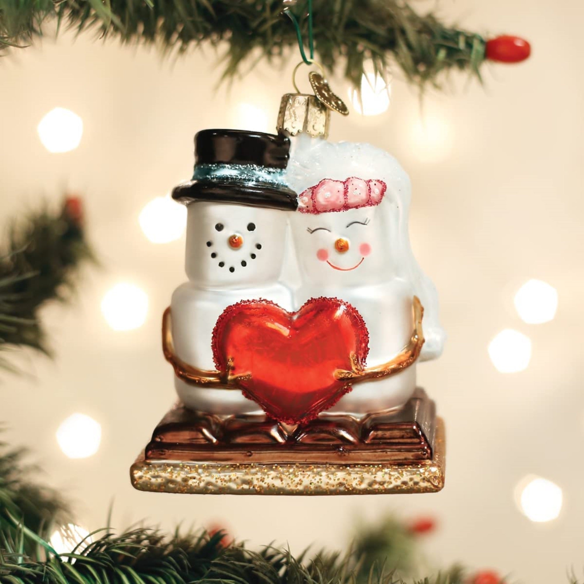 Old World Christmas Blown Glass Christmas Ornament, S'Mores In-Love