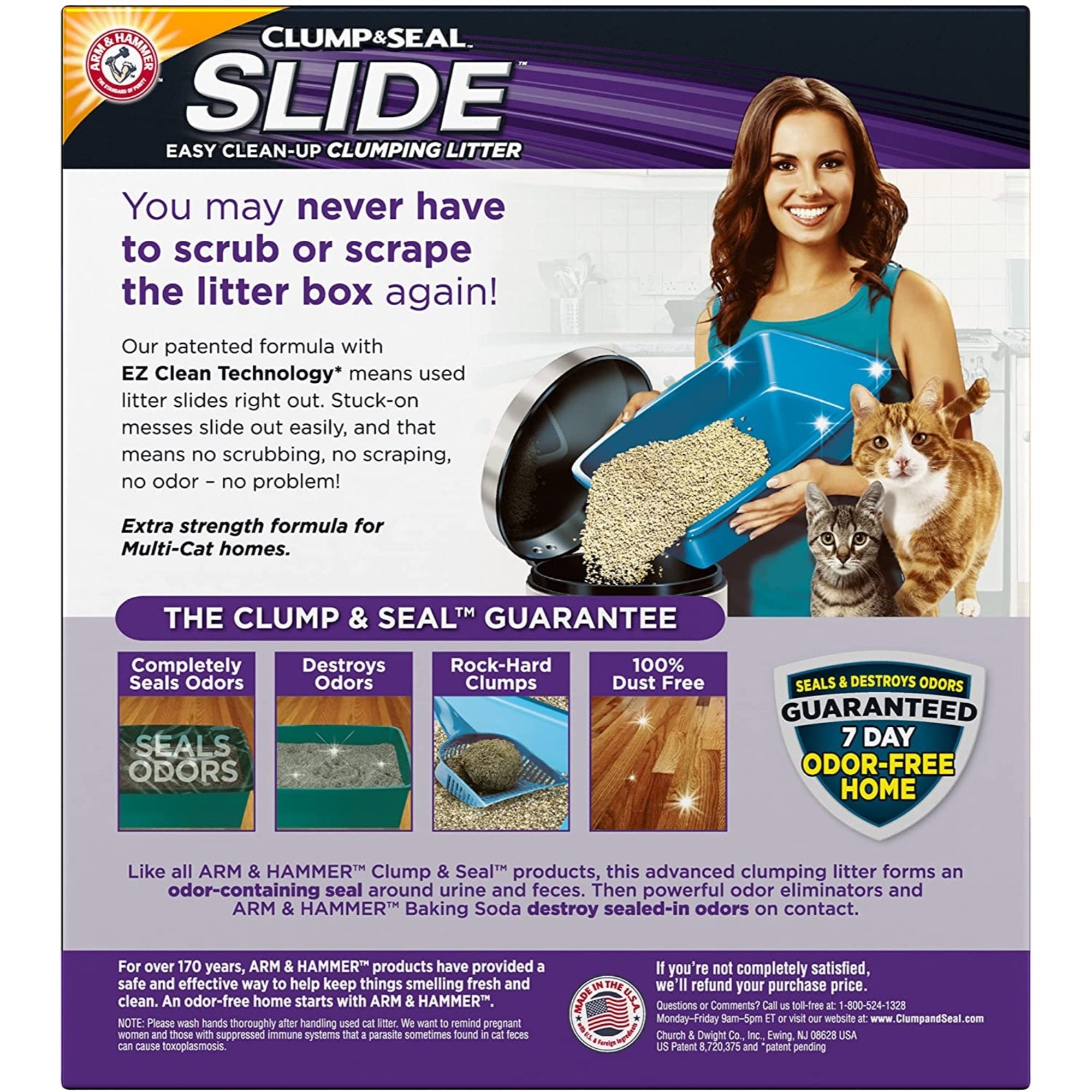 ARM & HAMMER Slide Easy Clean-Up Clumping Litter, Multi-Cat, 28 lbs