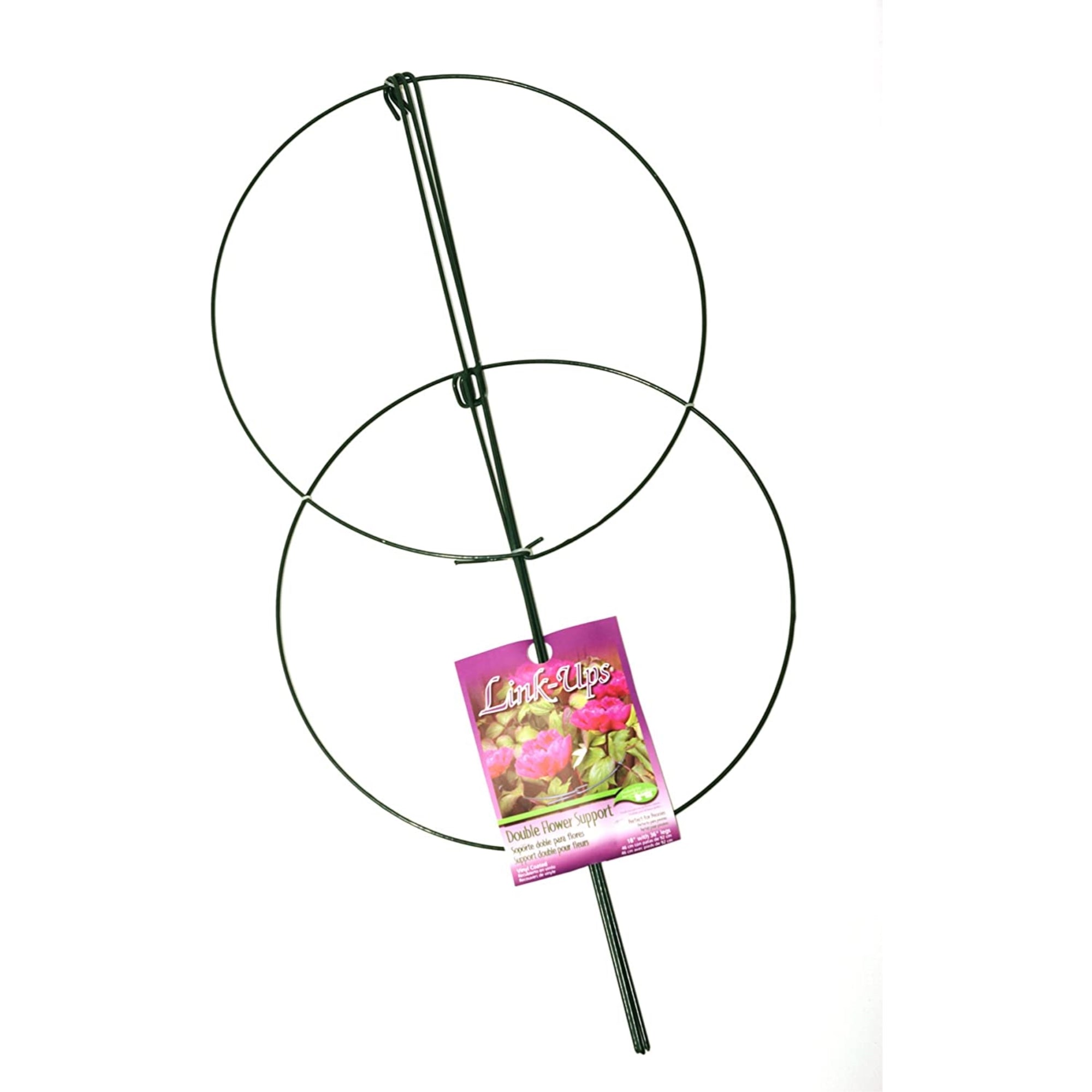 Luster Leaf Double Peony Plant Flower Garden Stake Support, Green, 36"