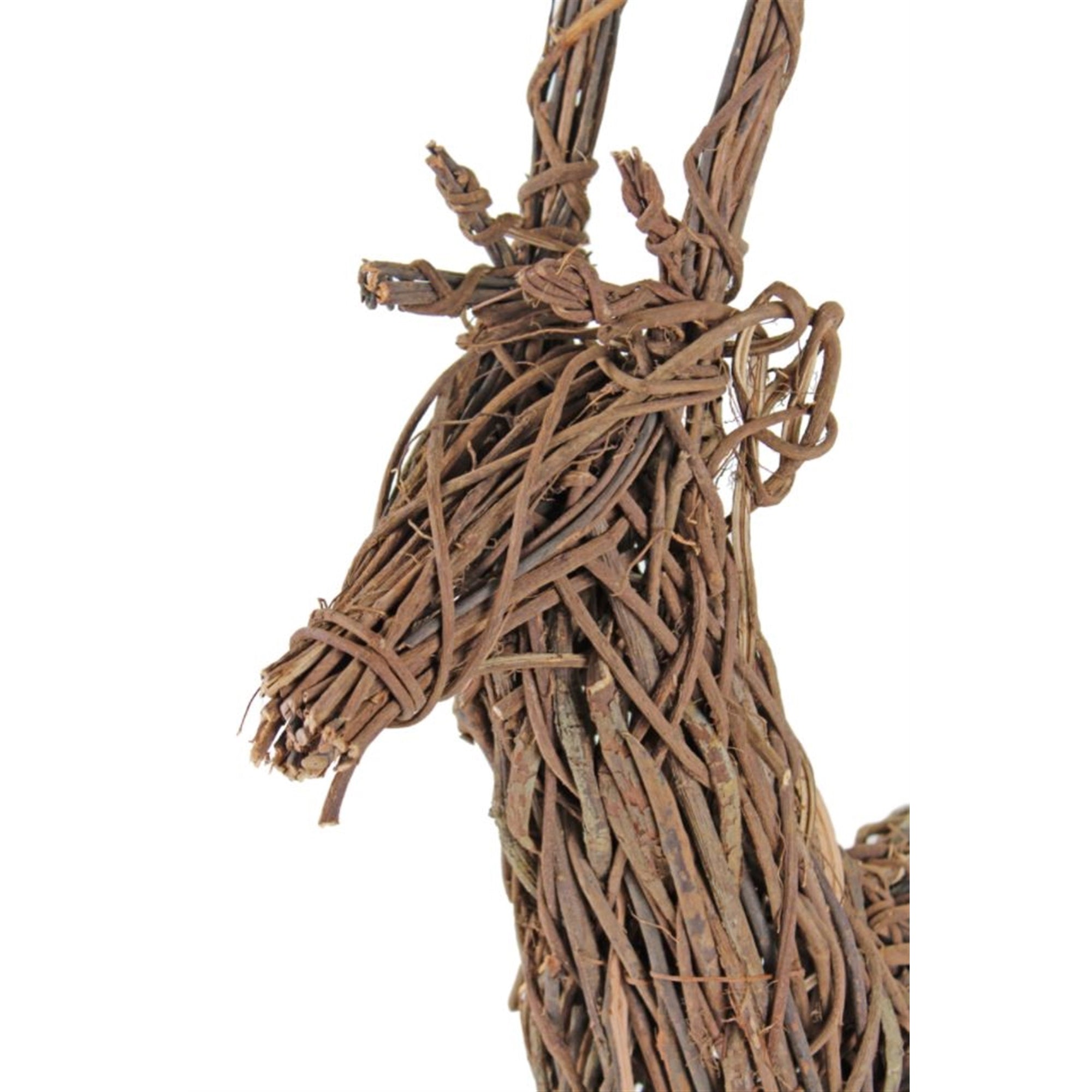 Garden Elements Outdoor Christmas Decoration, Grapevine Standing Deer, Brown 24"