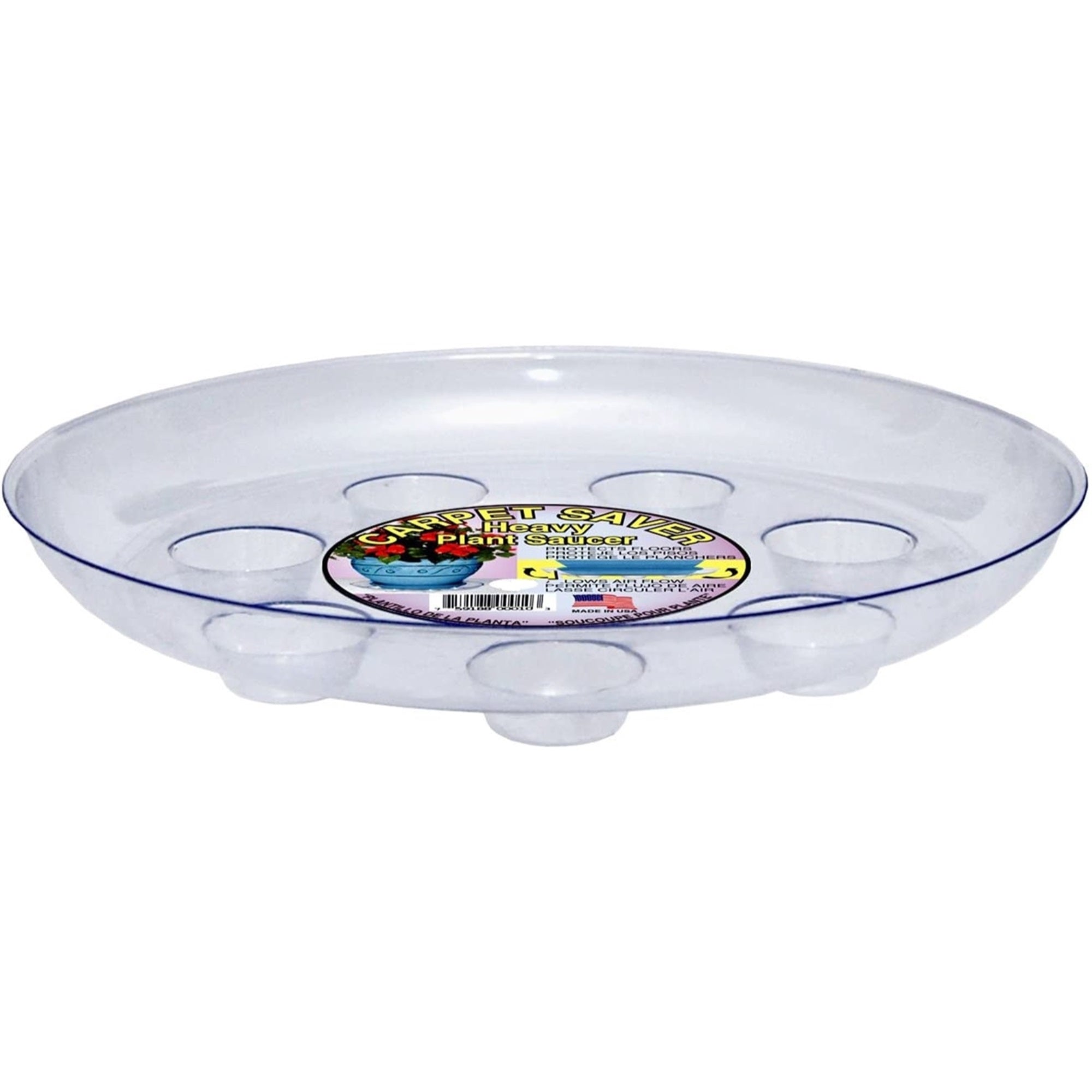 CWP Heavy Gauge Footed Carpet Saver Saucer, 14-Inch Diameter, Clear