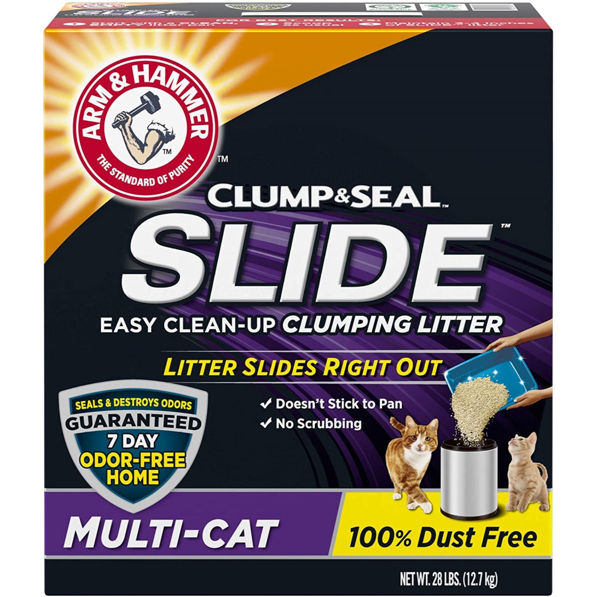 ARM & HAMMER Slide Easy Clean-Up Clumping Litter, Multi-Cat, 28 lbs