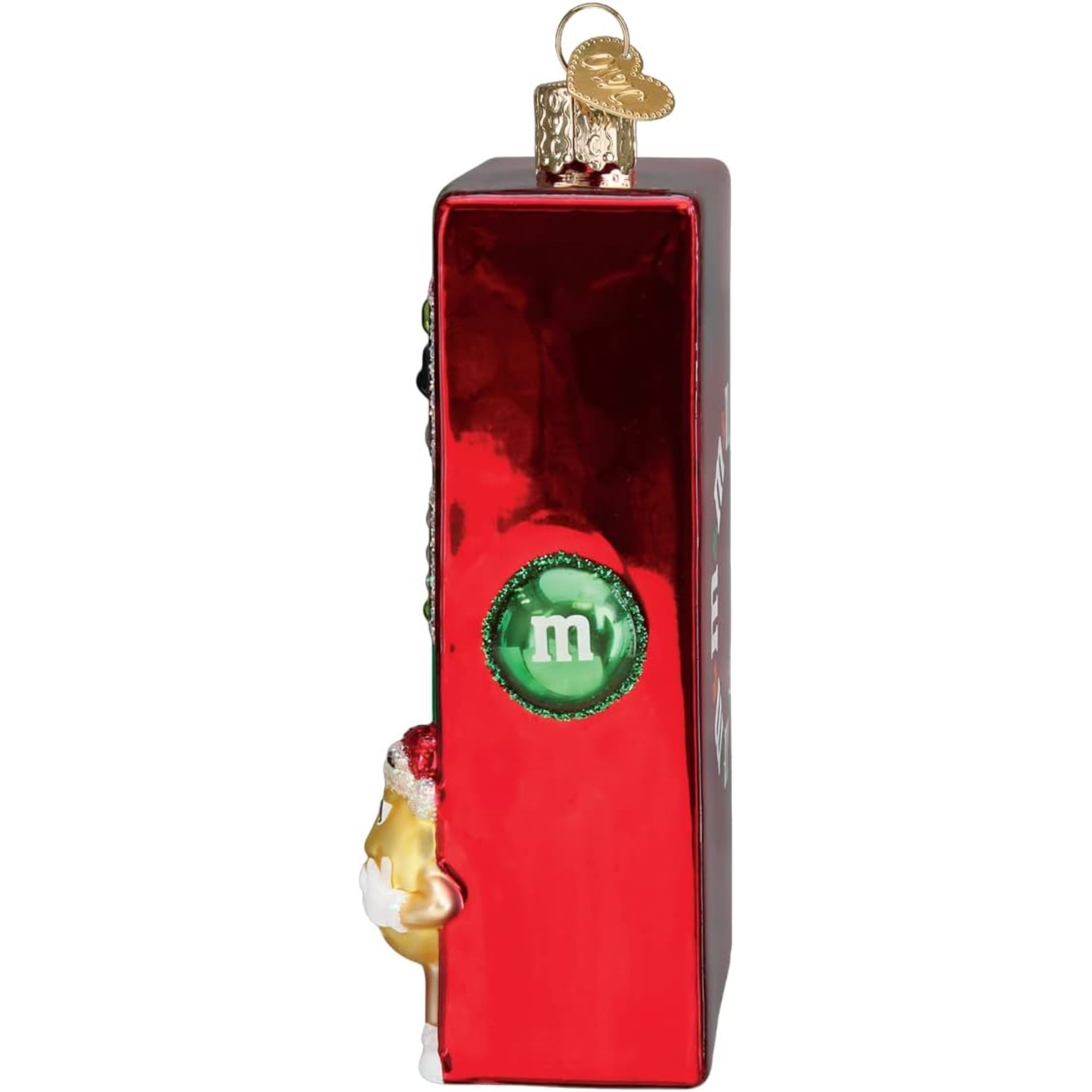 Old World Christmas M&M'S Vending Machine Blown Glass Holiday Ornament