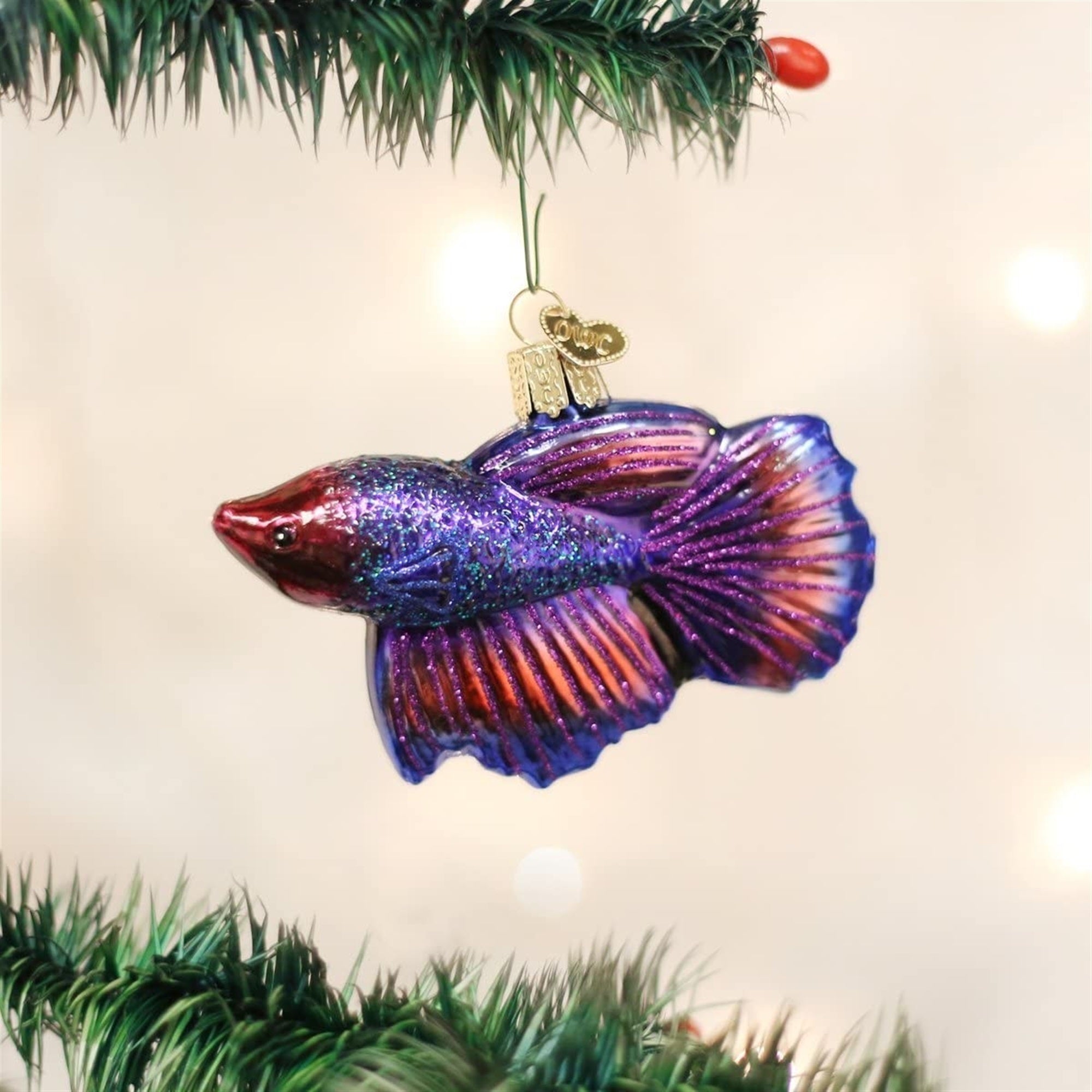 Old World Christmas Glass Blown Betta Fish Ornament