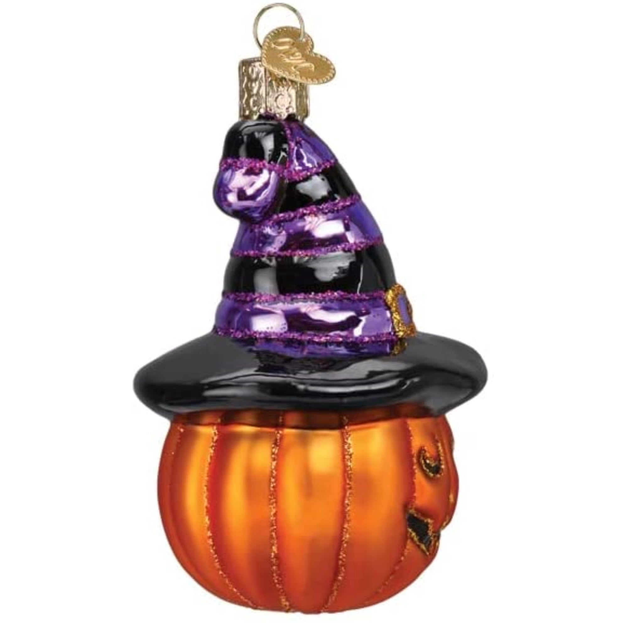 Old World Christmas Witch Pumpkin Glass Blown Ornament, Christmas Tree