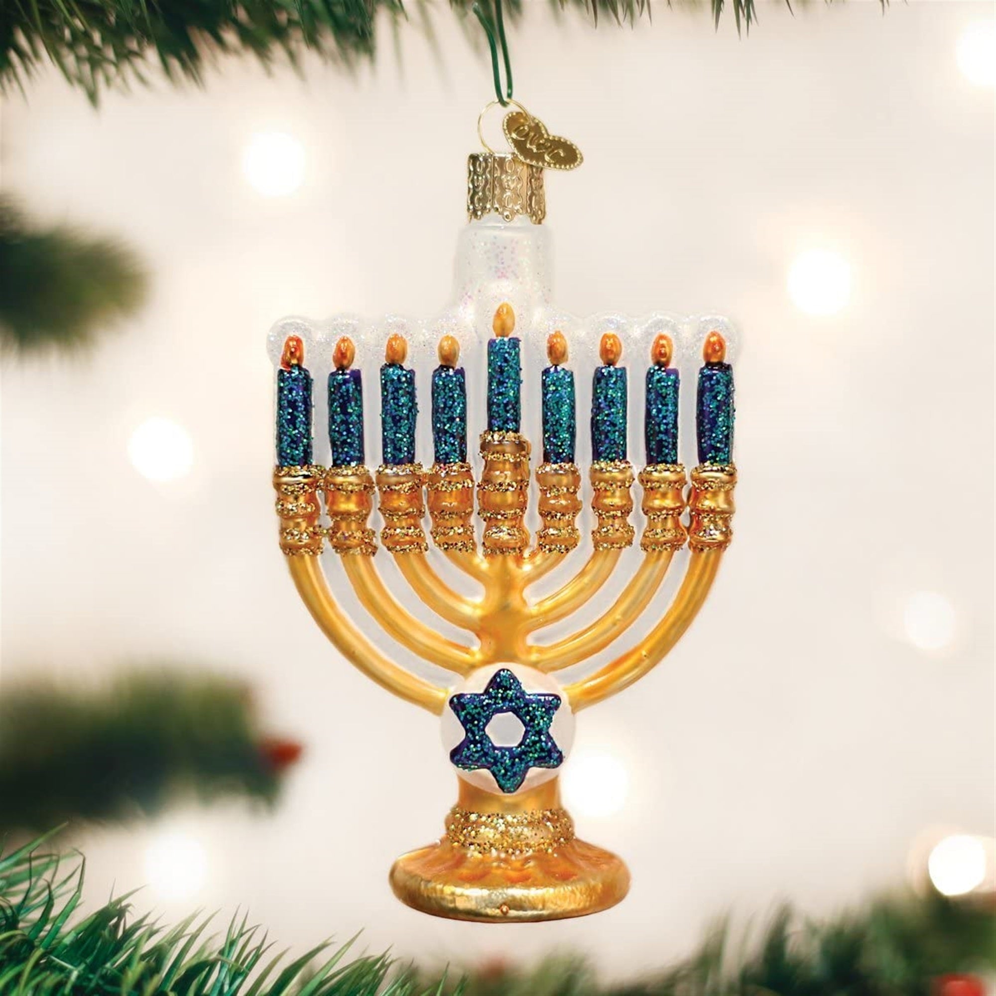 Old World Christmas Hanukkah Glass Blown Ornaments for Christmas Tree Menorah