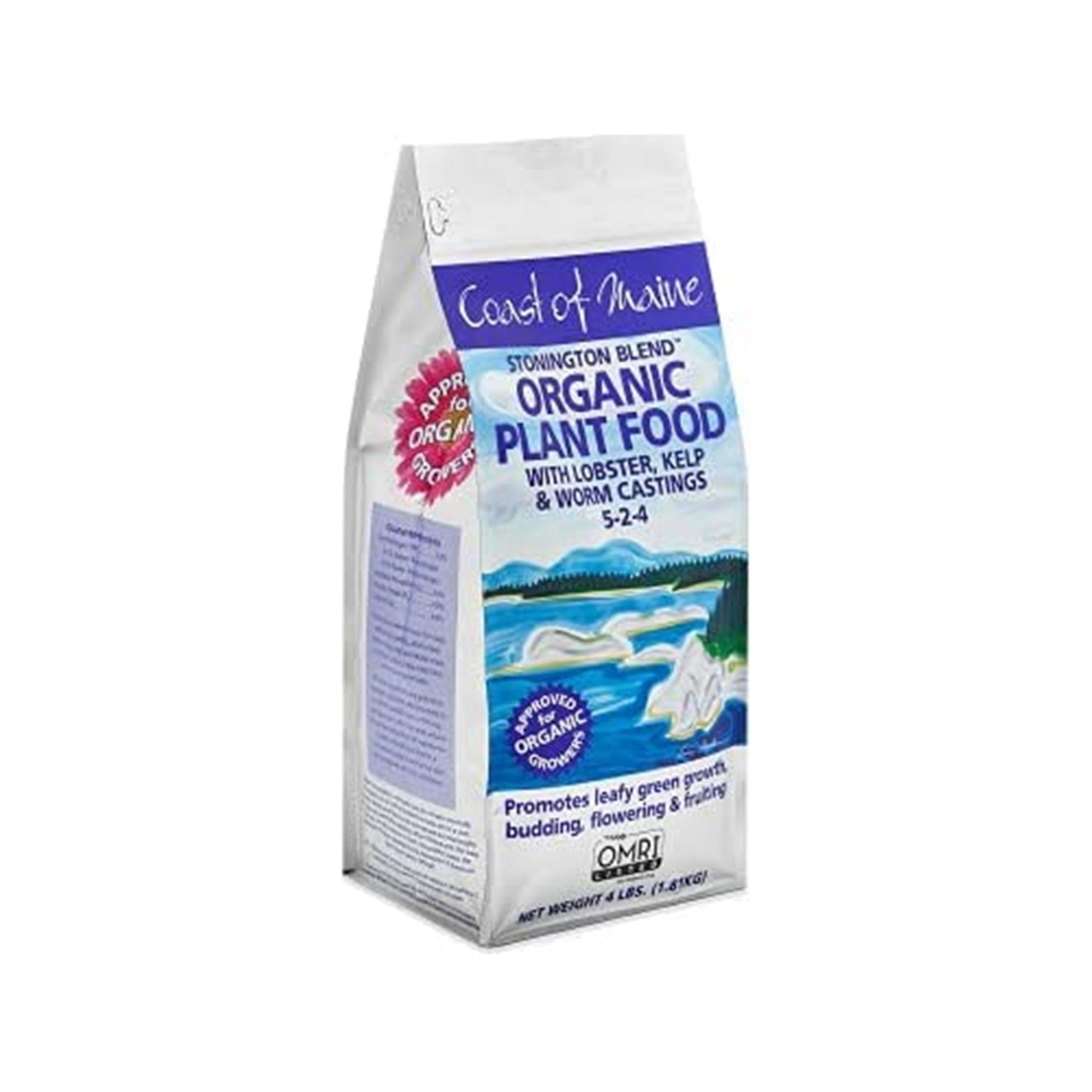 Coast of Maine 5-2-4 Stonington Blend Organic Plant Food with Lobster, Kelp and Worm Castings, 4lbs