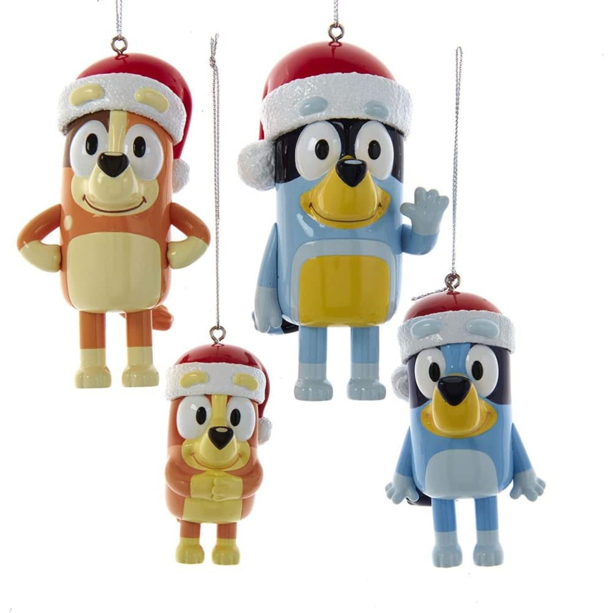 Kurt Alder Bluey and Family Ornaments 4-Piece Set, Multicolored, 6"