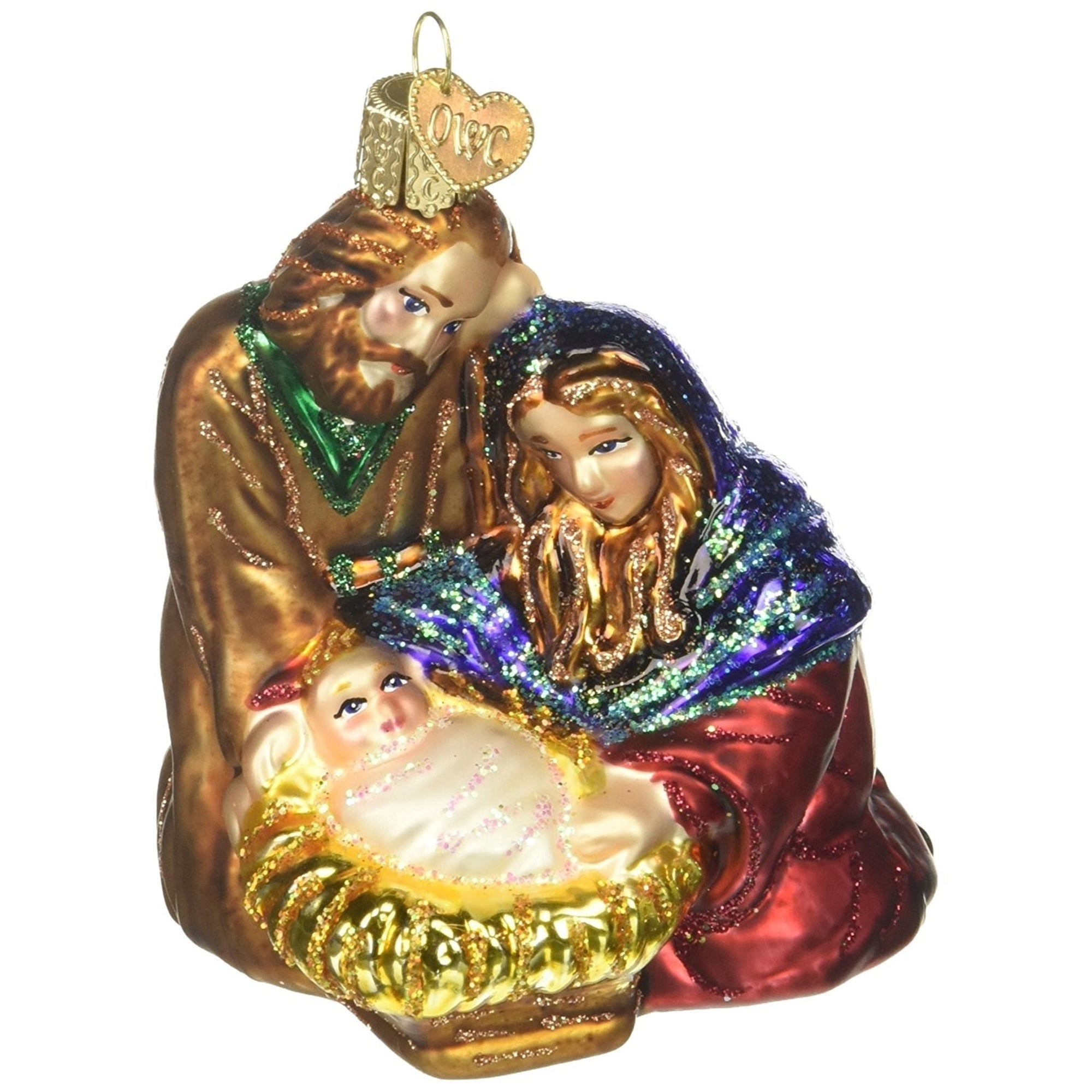 Old World Christmas Blown Glass Christmas Ornament, Holy Family