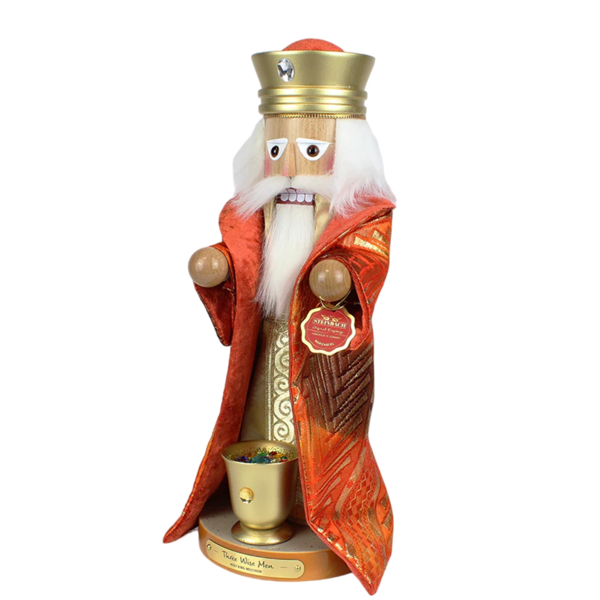 Steinbach Wooden Big Nutcracker, German Christmas Decoration, Three Wise Men  Melchior, 15"