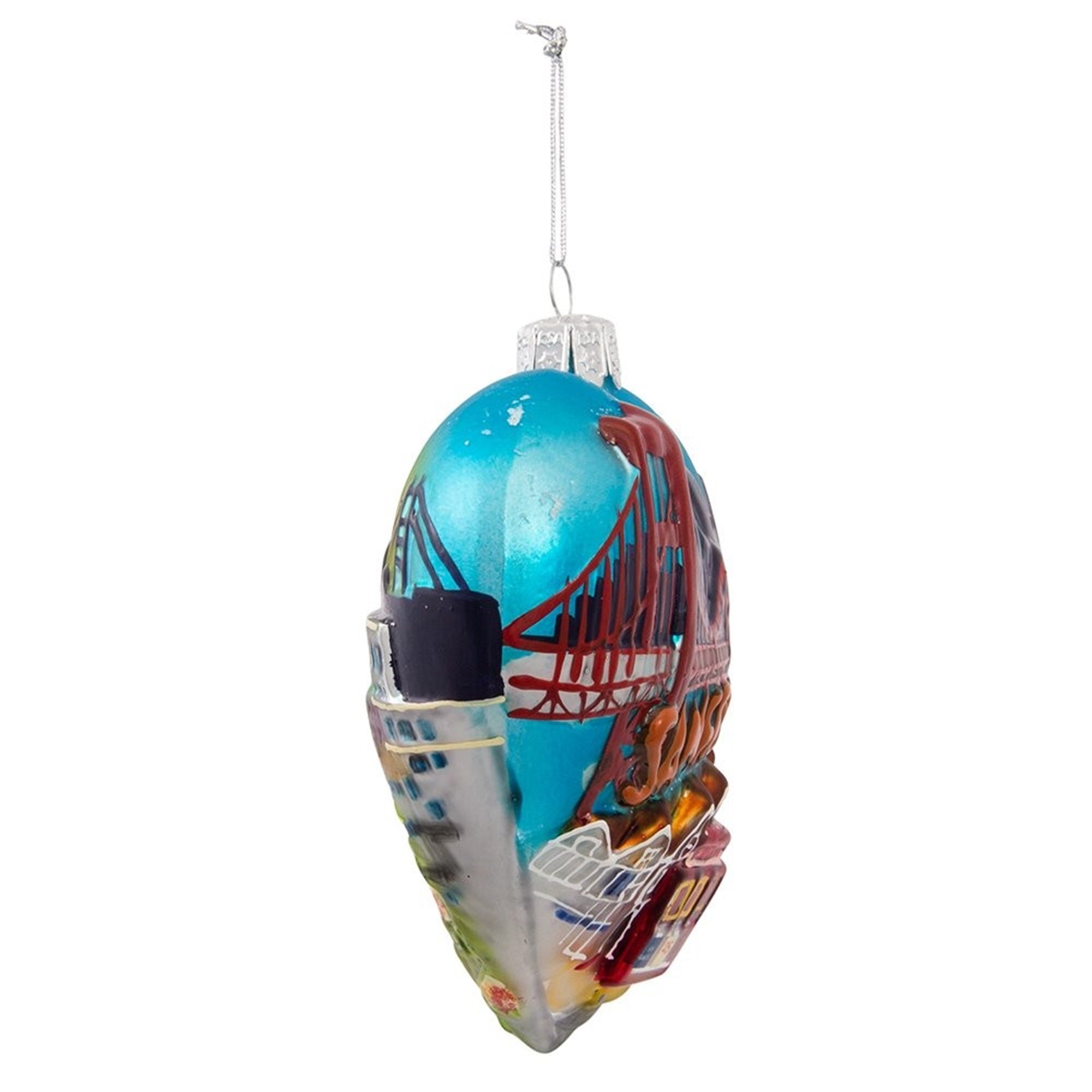 Kurt Adler 4 San Francisco Glass Heart Cityscape Ornament