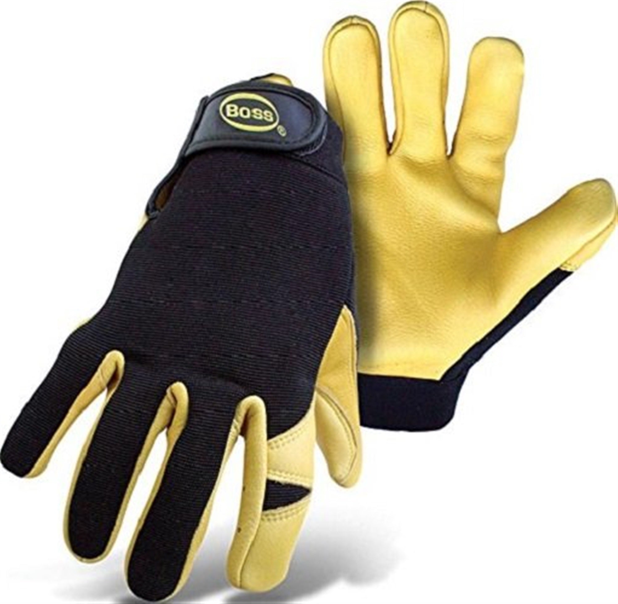 Boss Deerskin Leather Gloves with Nylon/Spandex Back Gloves, Size X-Large