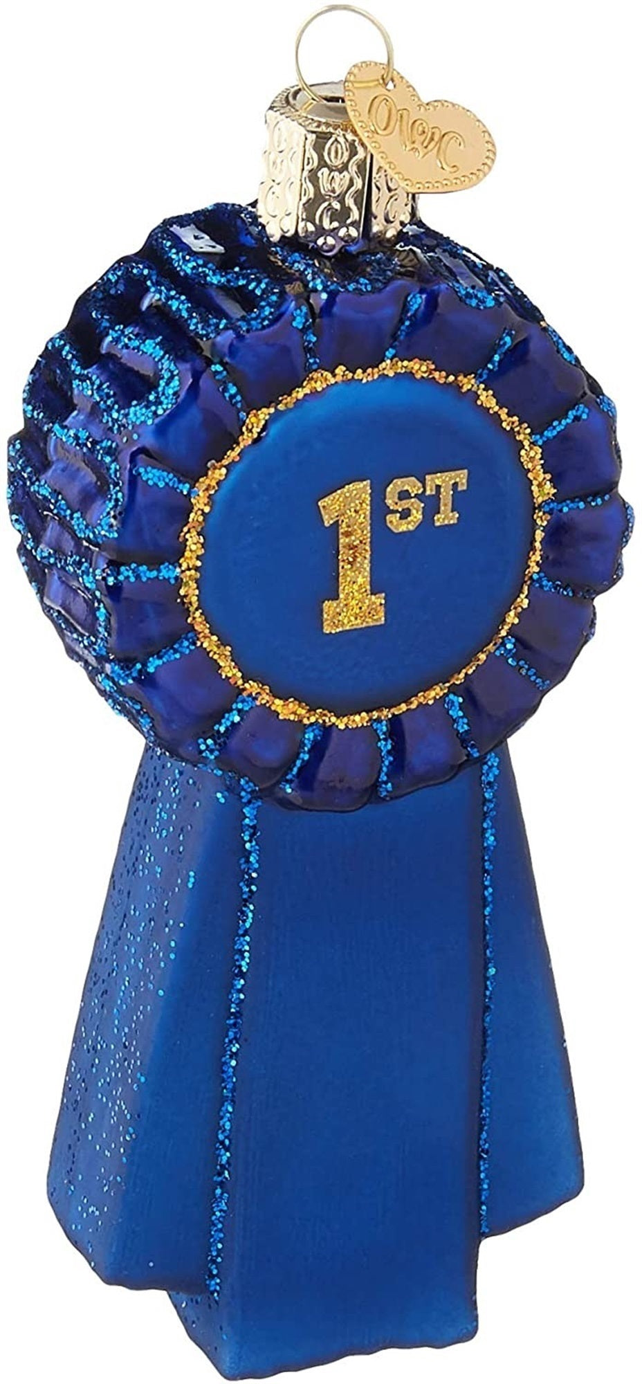 Old World Christmas Blue Ribbon Glass Blown Ornament