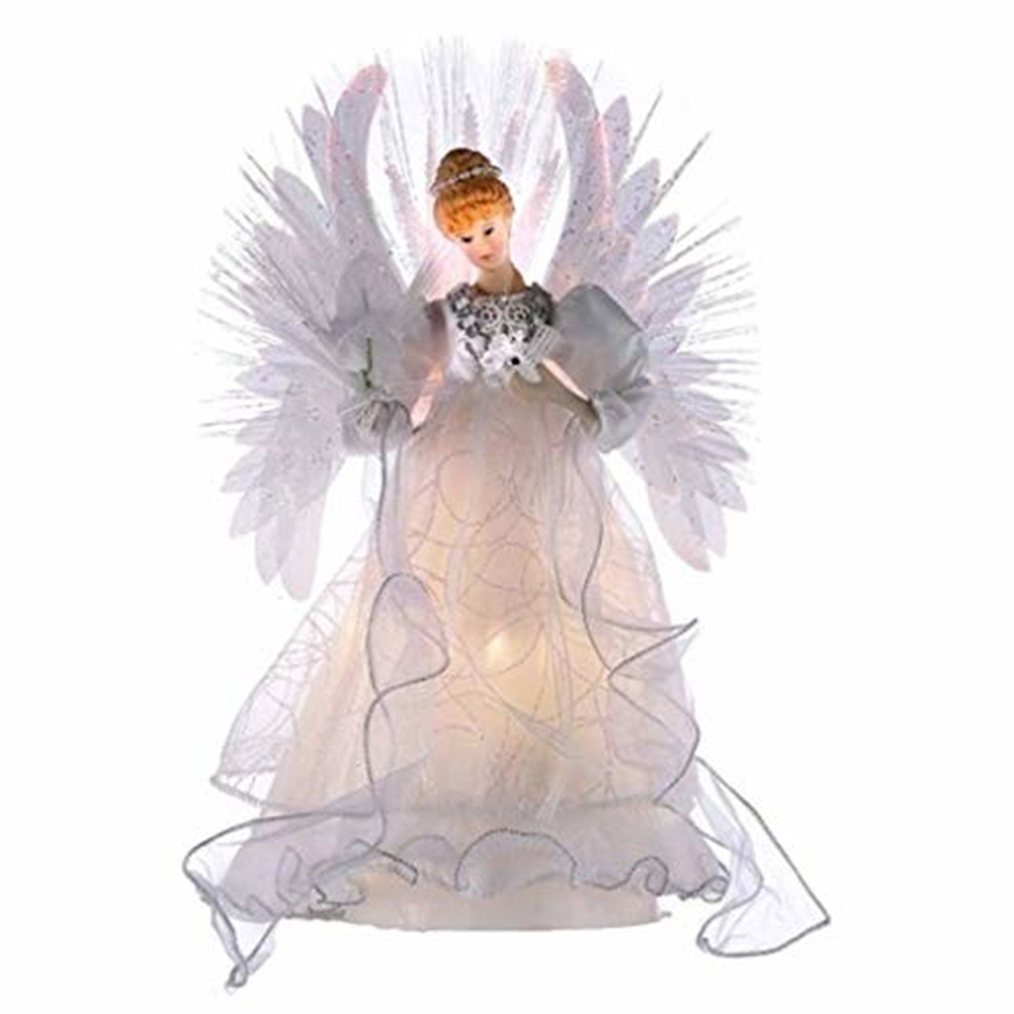 Kurt Adler Multi Color Fiber Optic LED Angel Christmas Treetop, 14