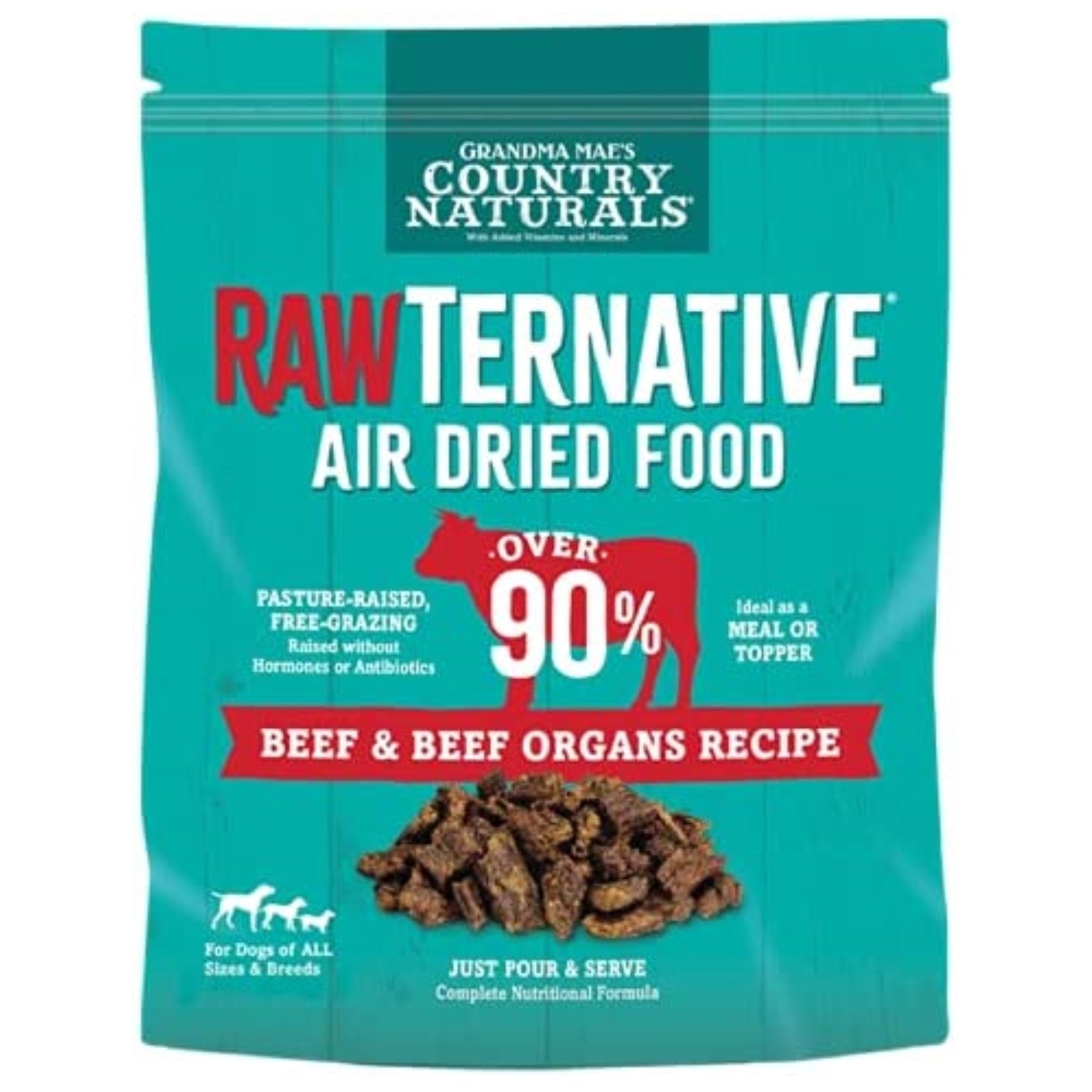Grandma Mae Country Naturals RawTernative Air Dried Dog Food Beef/Beef Organs 3LB