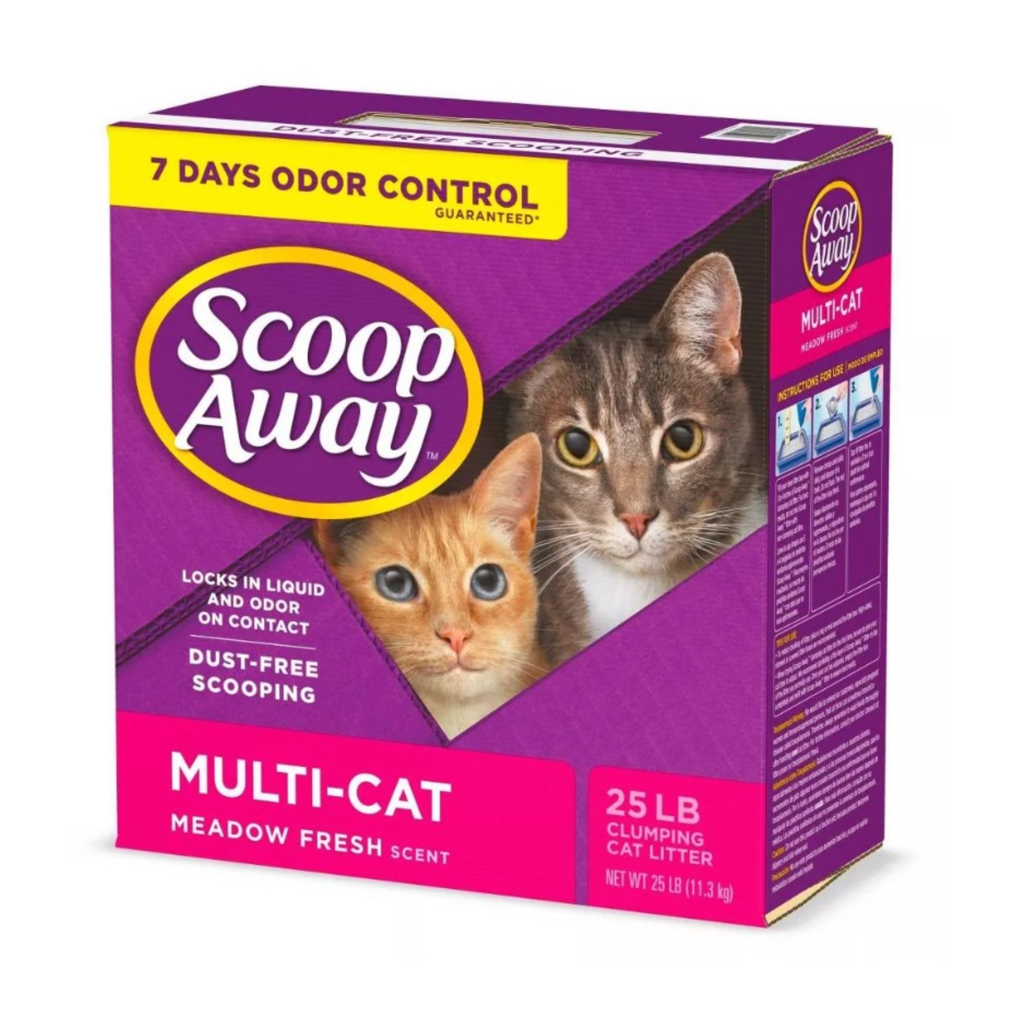 Scoop Away Multi-Cat Formula Clumping Cat Litter, Meadow Fresh Scent, 25lb