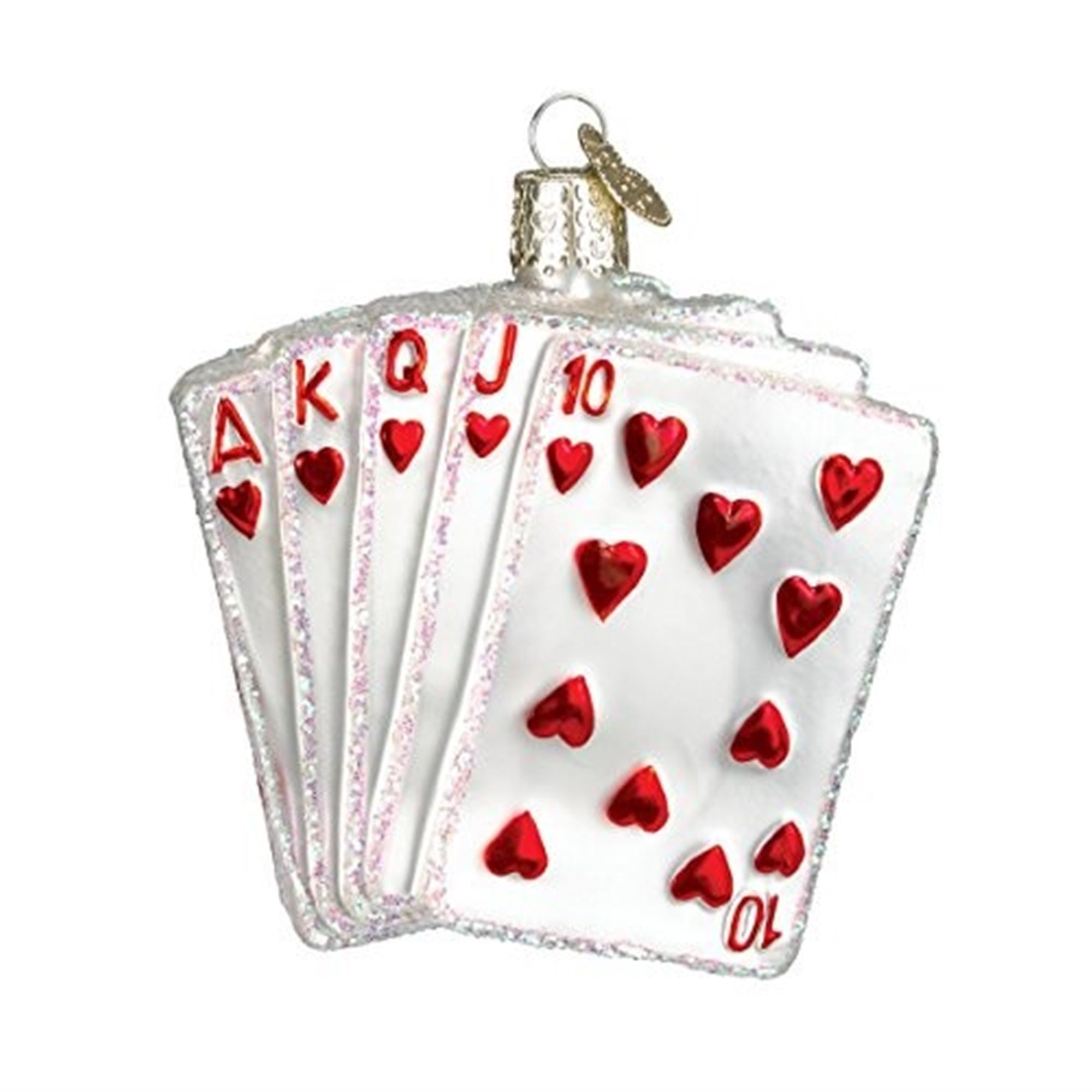 Old World Christmas Glass Blown Royal Flush Ornament