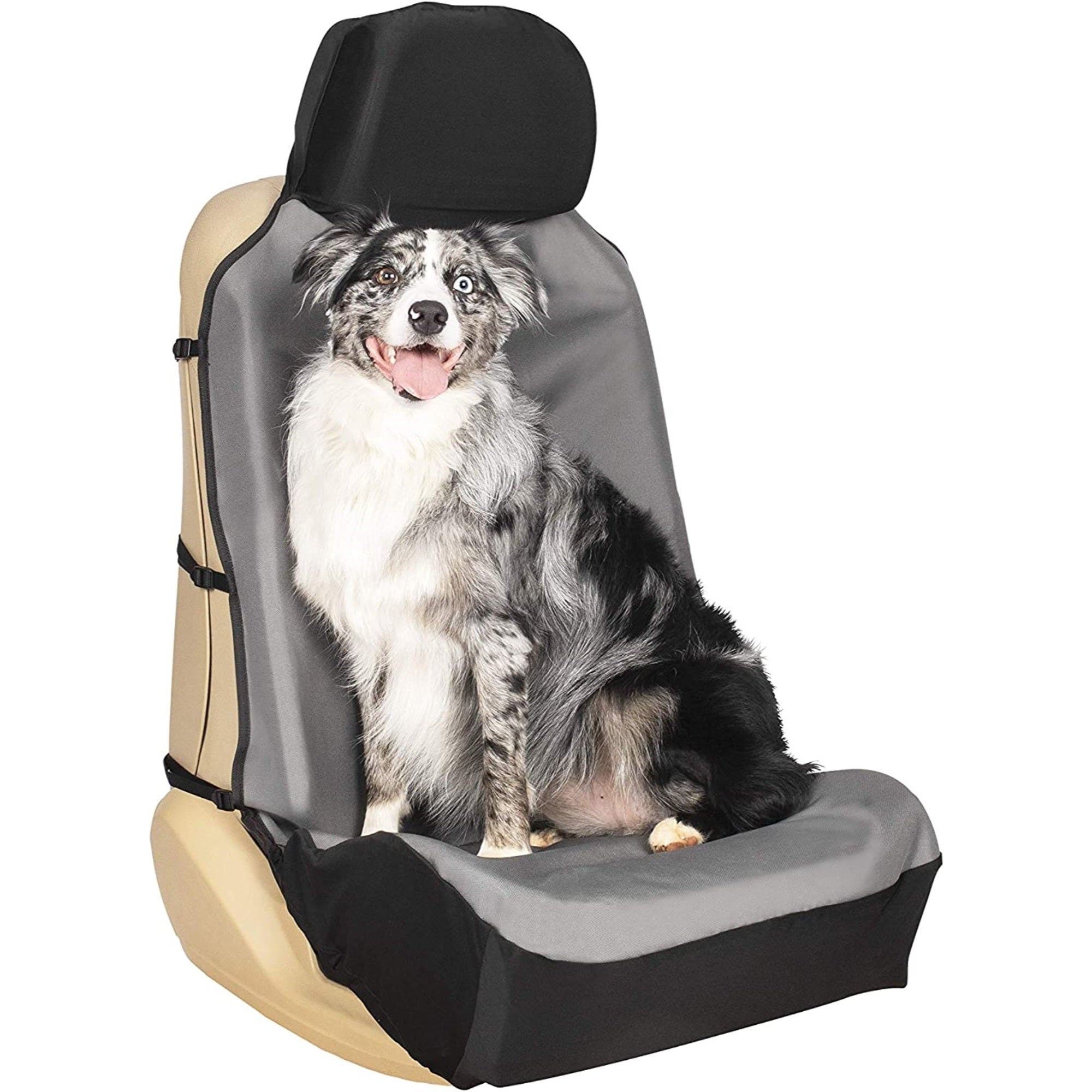 PetSafe Happy Ride Bucket Seat Cover for Pets, Fits Most Vehicles, Grey