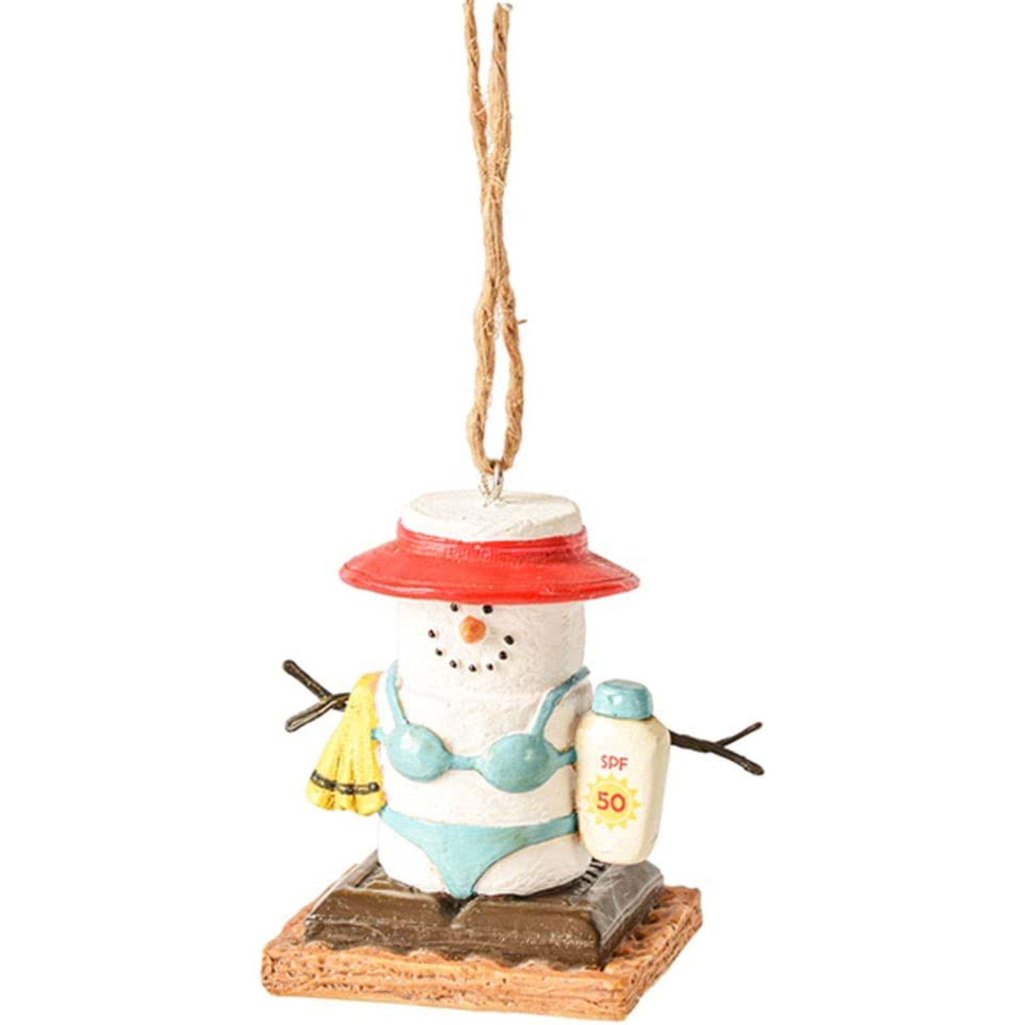 Ganz Smores Sunburn Snowman Plastic Holiday Christmas Ornament