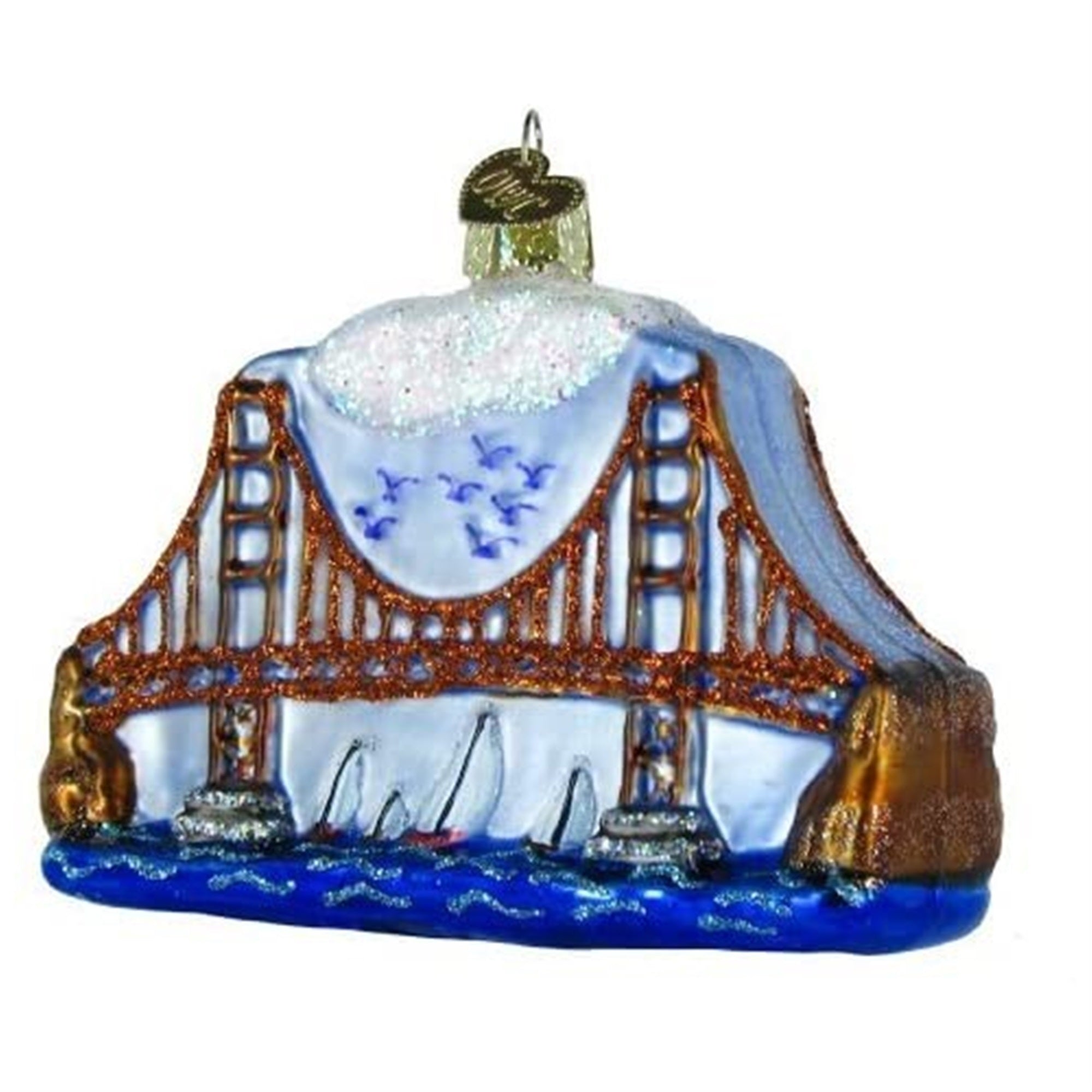 Old World Christmas Glass Blown Golden Gate Bridge Ornament