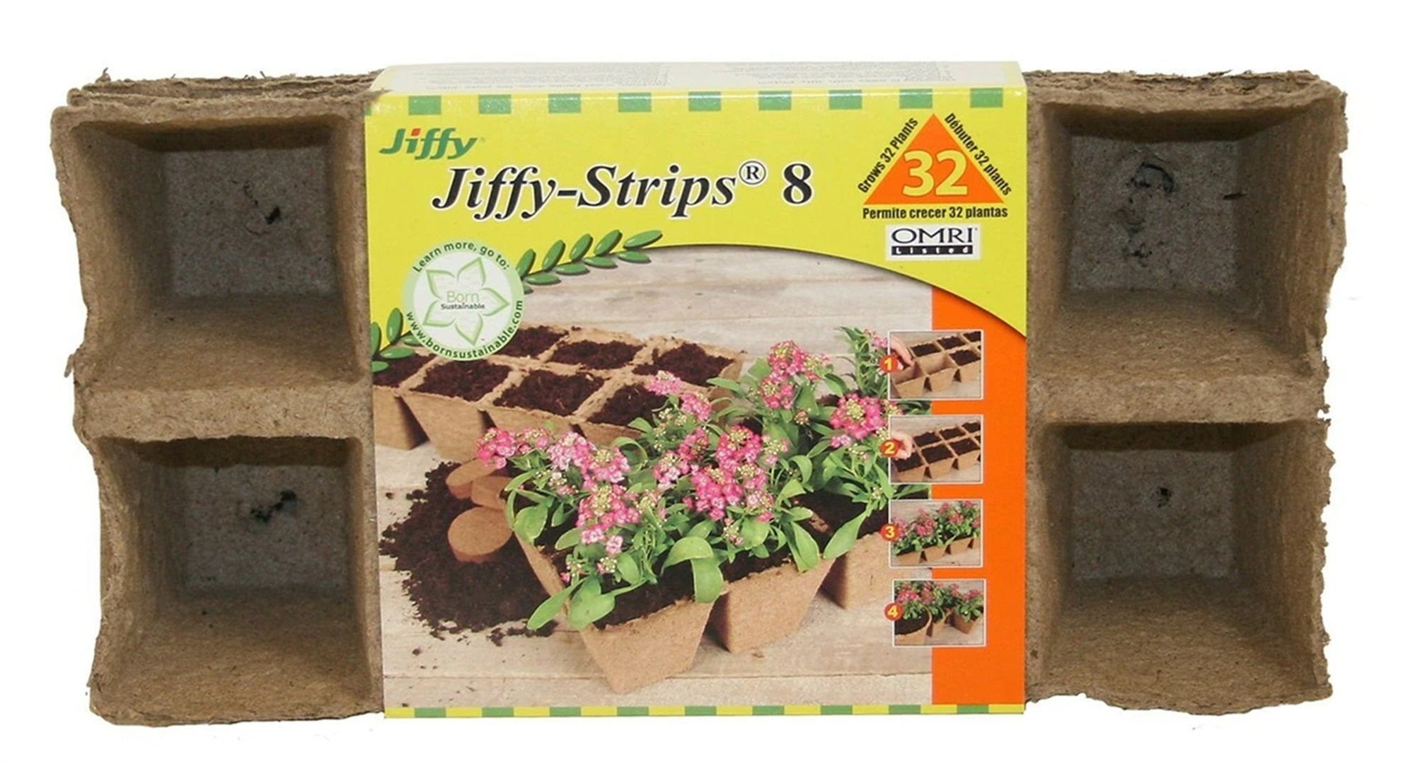 Jiffy 2.5 Peat Strip 4 Strips of 8 Pots Each