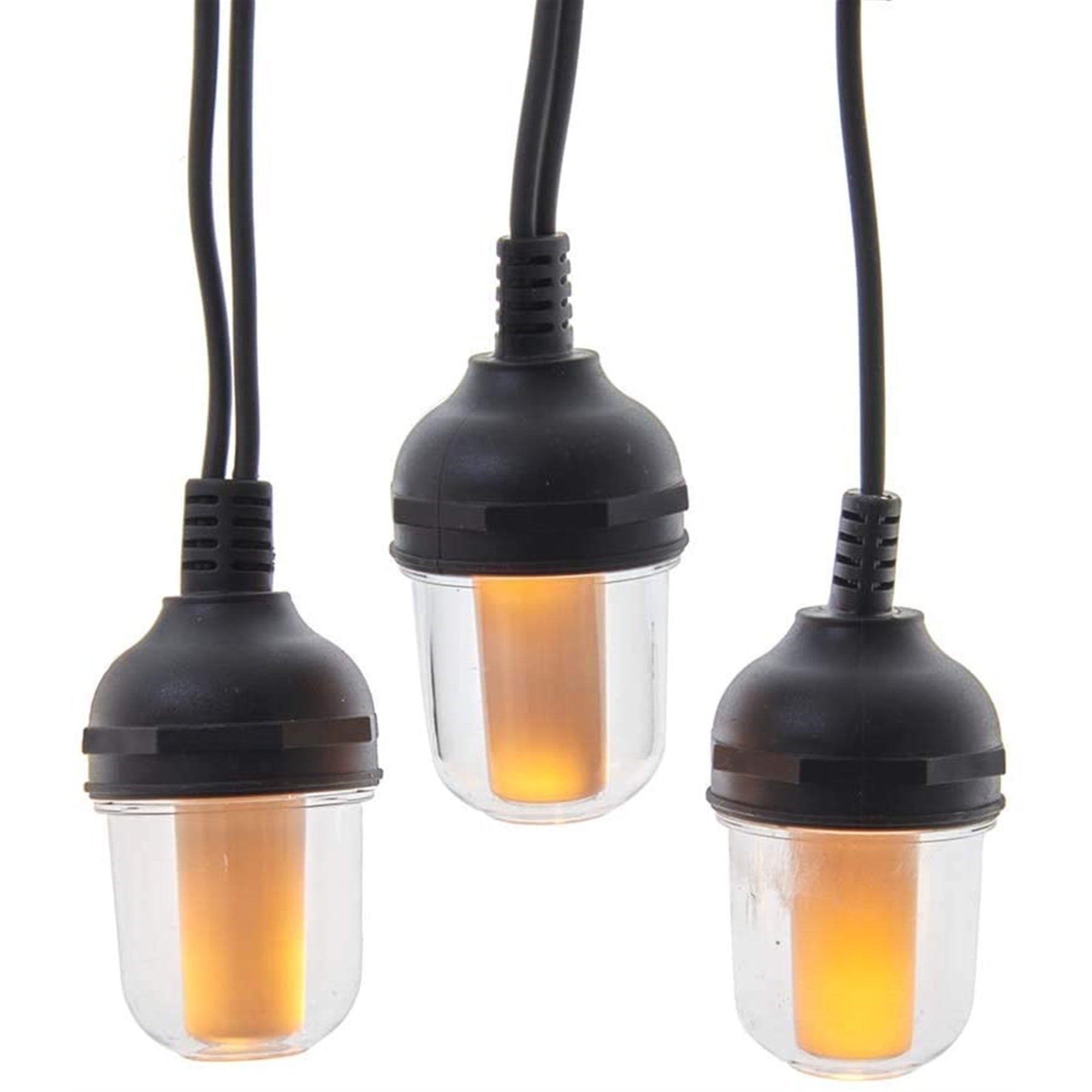 Kurt Adler Indoor/Outdoor String 10-Light Set, Lantern with Flicker Flame, 32.4'