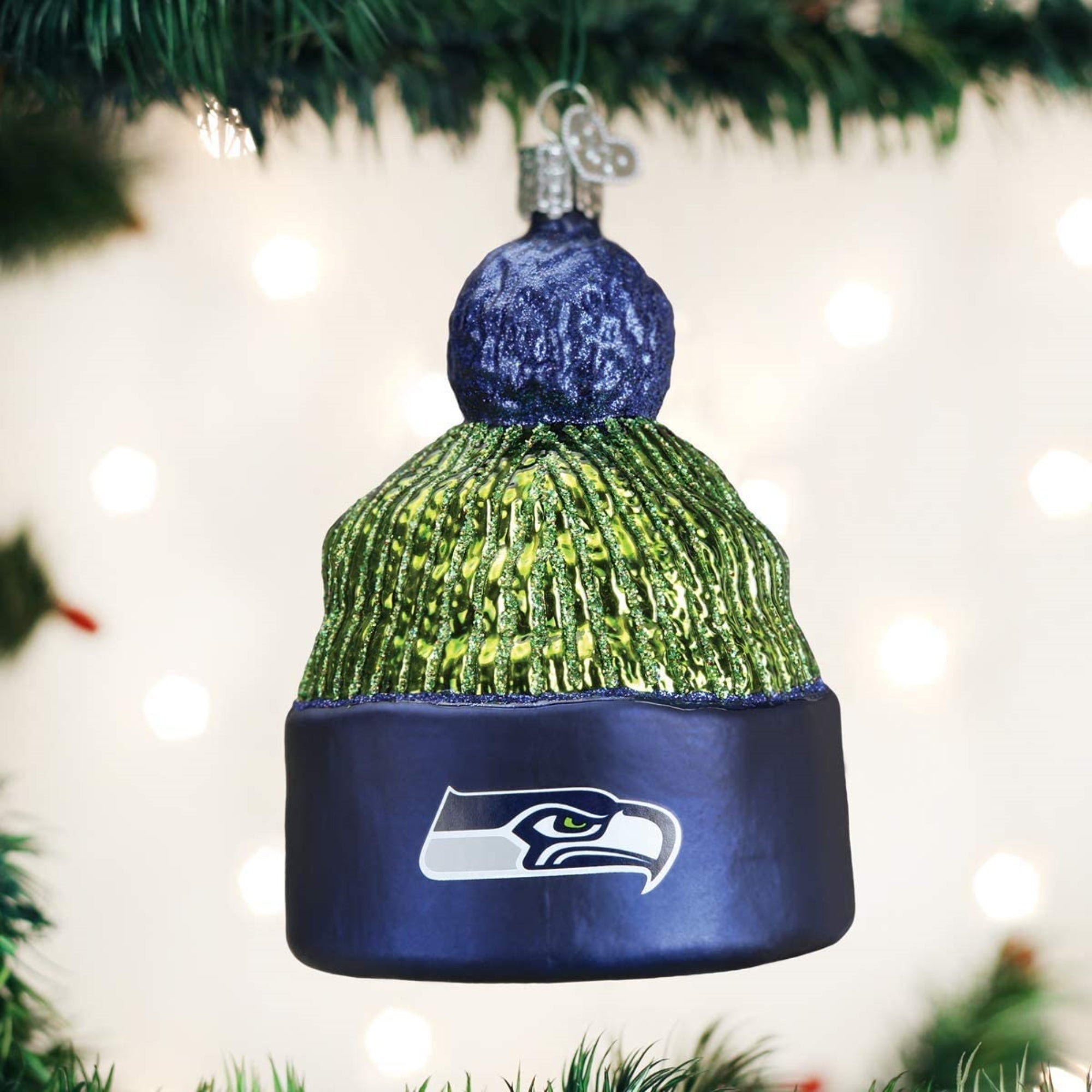 Old World Christmas Seattle Seahawks Beanie Ornament For Christmas Tree
