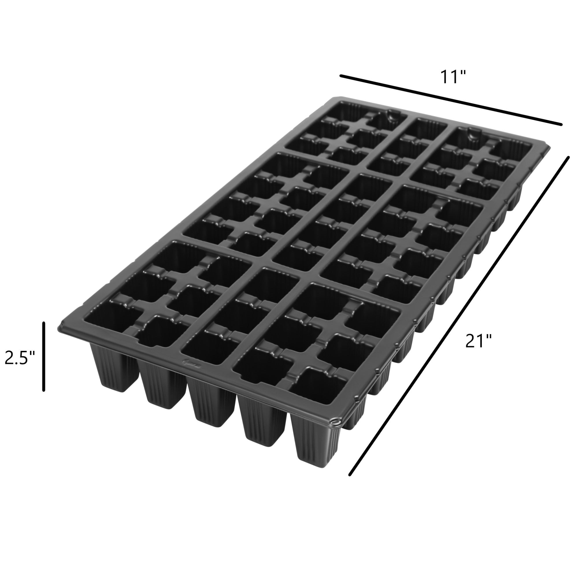 Sunpack 21"x11" 50-Cell Heavy Duty Insert, for Greenhouses, Gardening, and Seedlings, Black