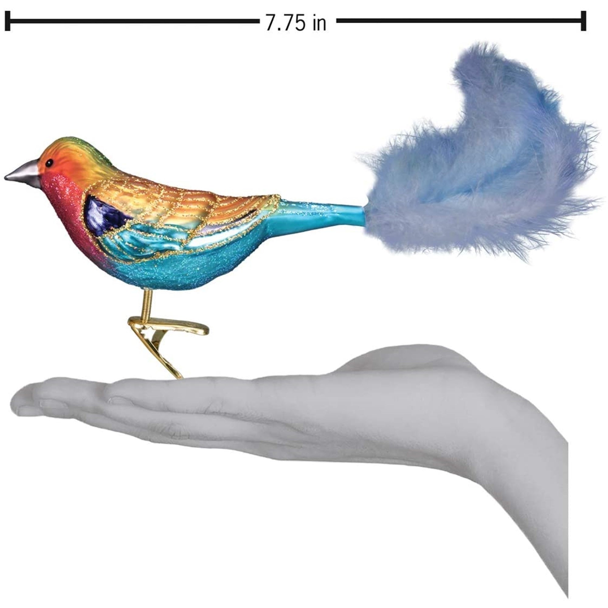 Old World Christmas Glass Blown Ornament Lilac-breasted Roller 7.75"
