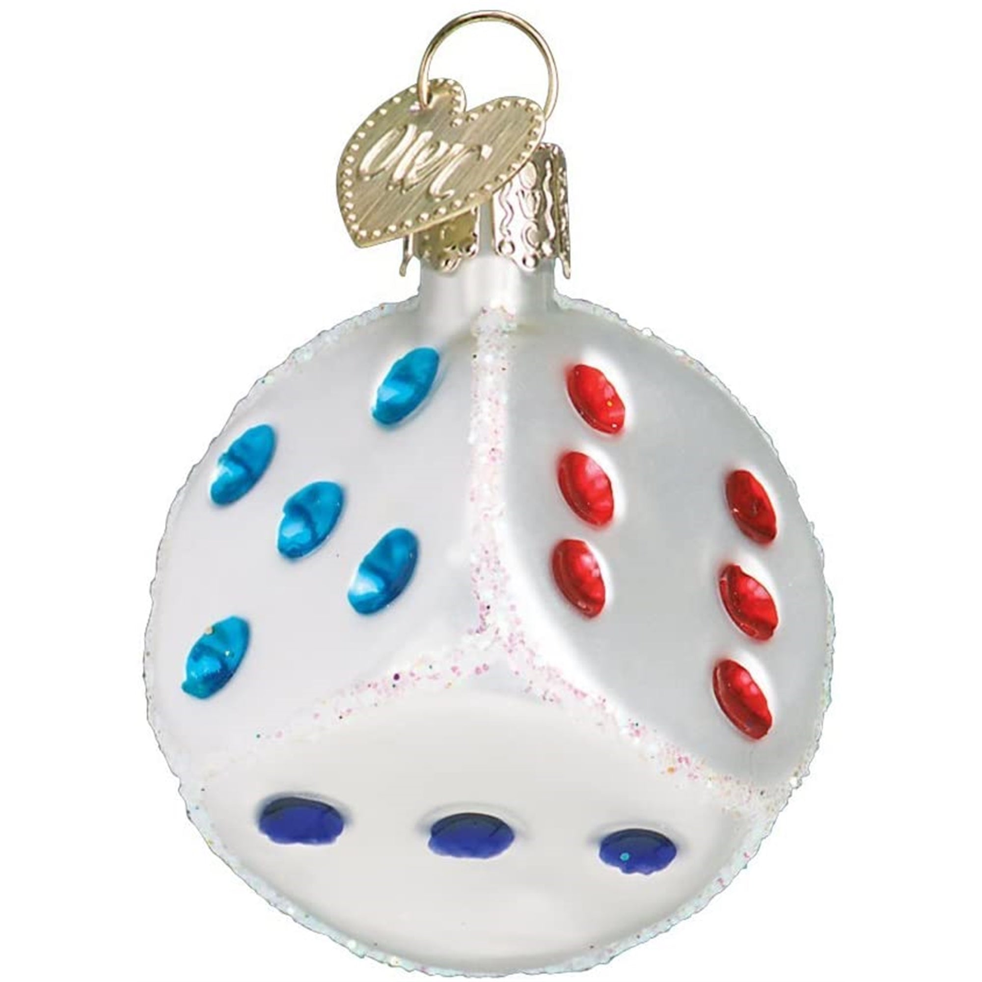 Old World Christmas Glass Blown Ornament, Dice 2"