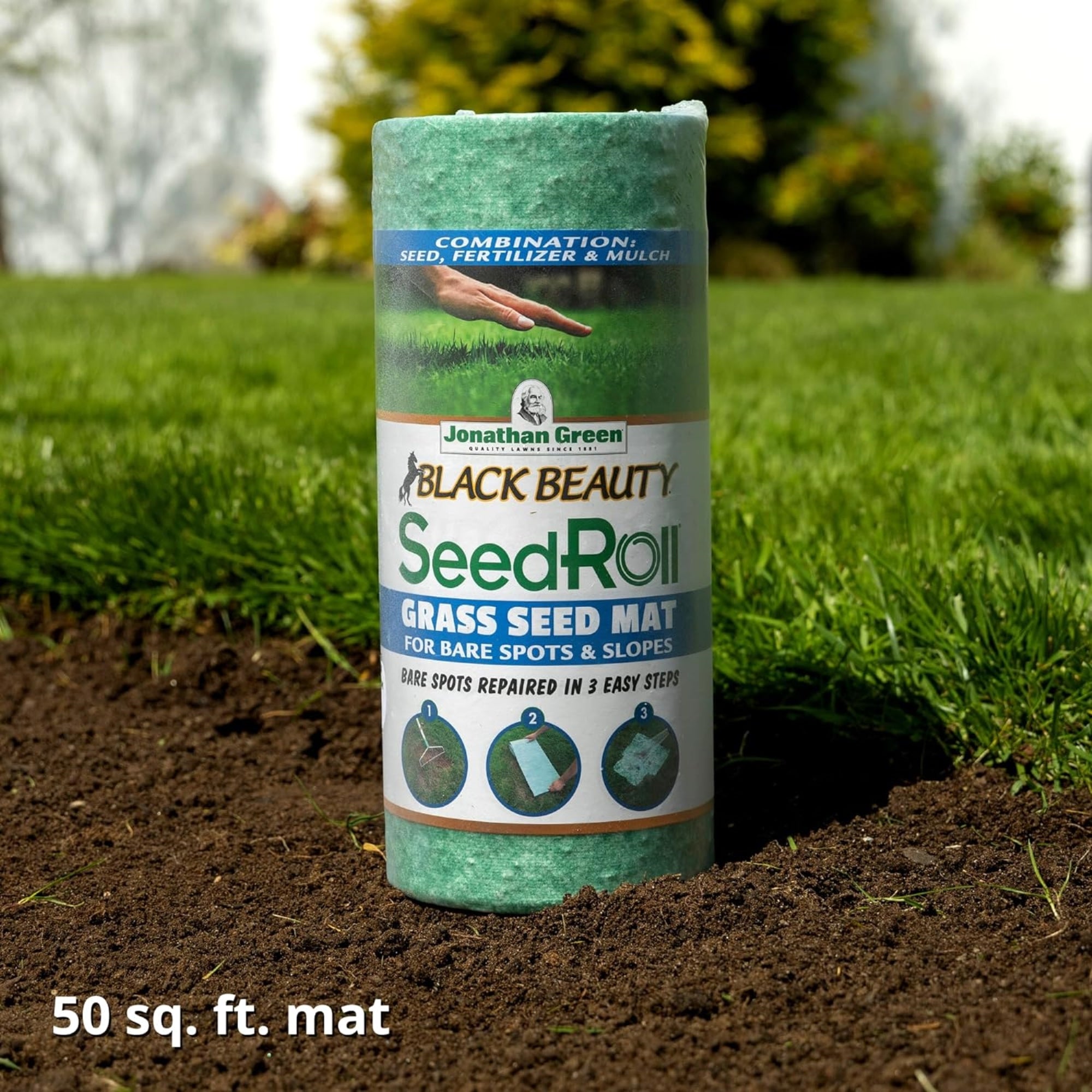 Jonathan Green Black Beauty Biodegradable Grass Seed Roll, 50 Sq Ft