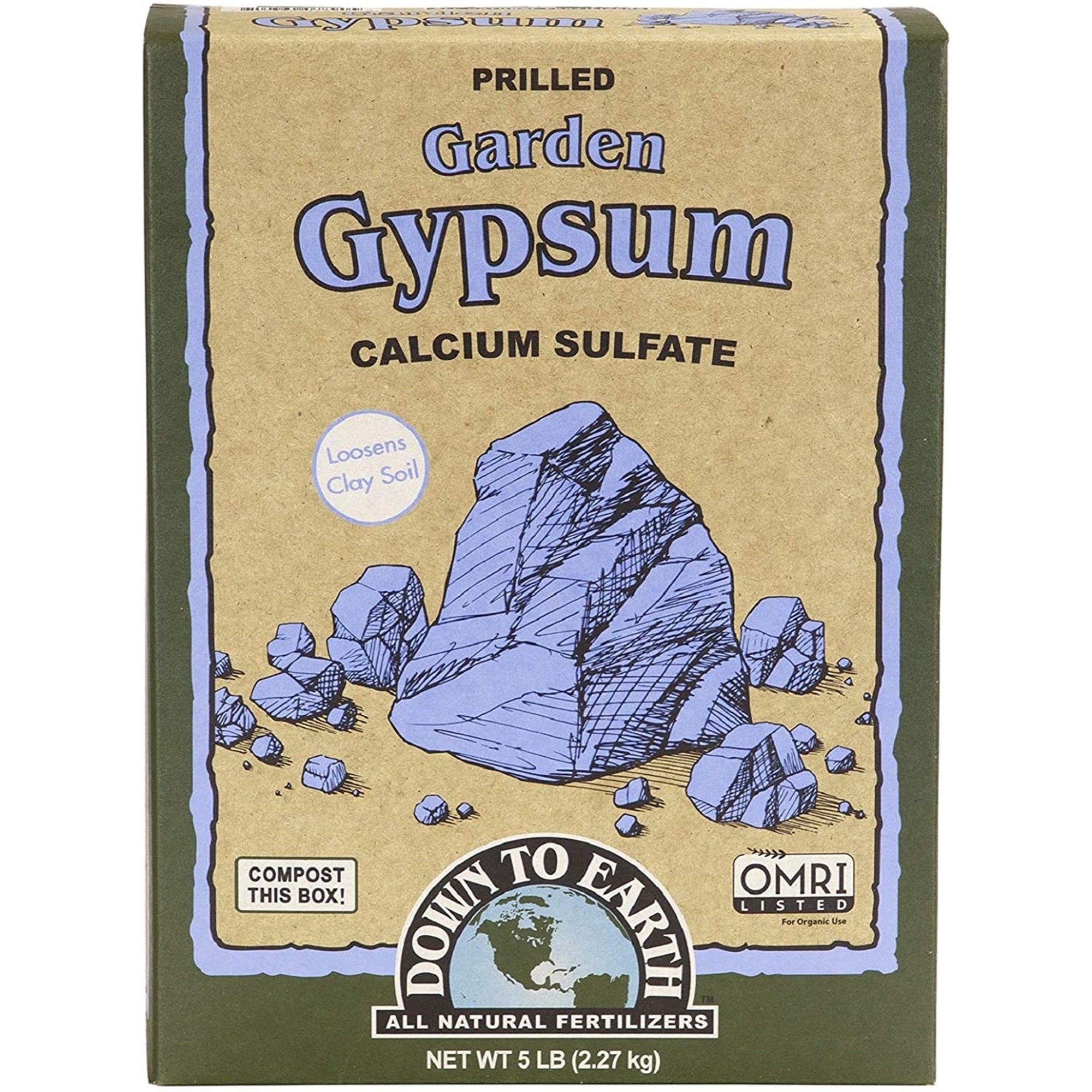 Down to Earth Organic Garden Gypsum Calcium Sulfate, 5 lb