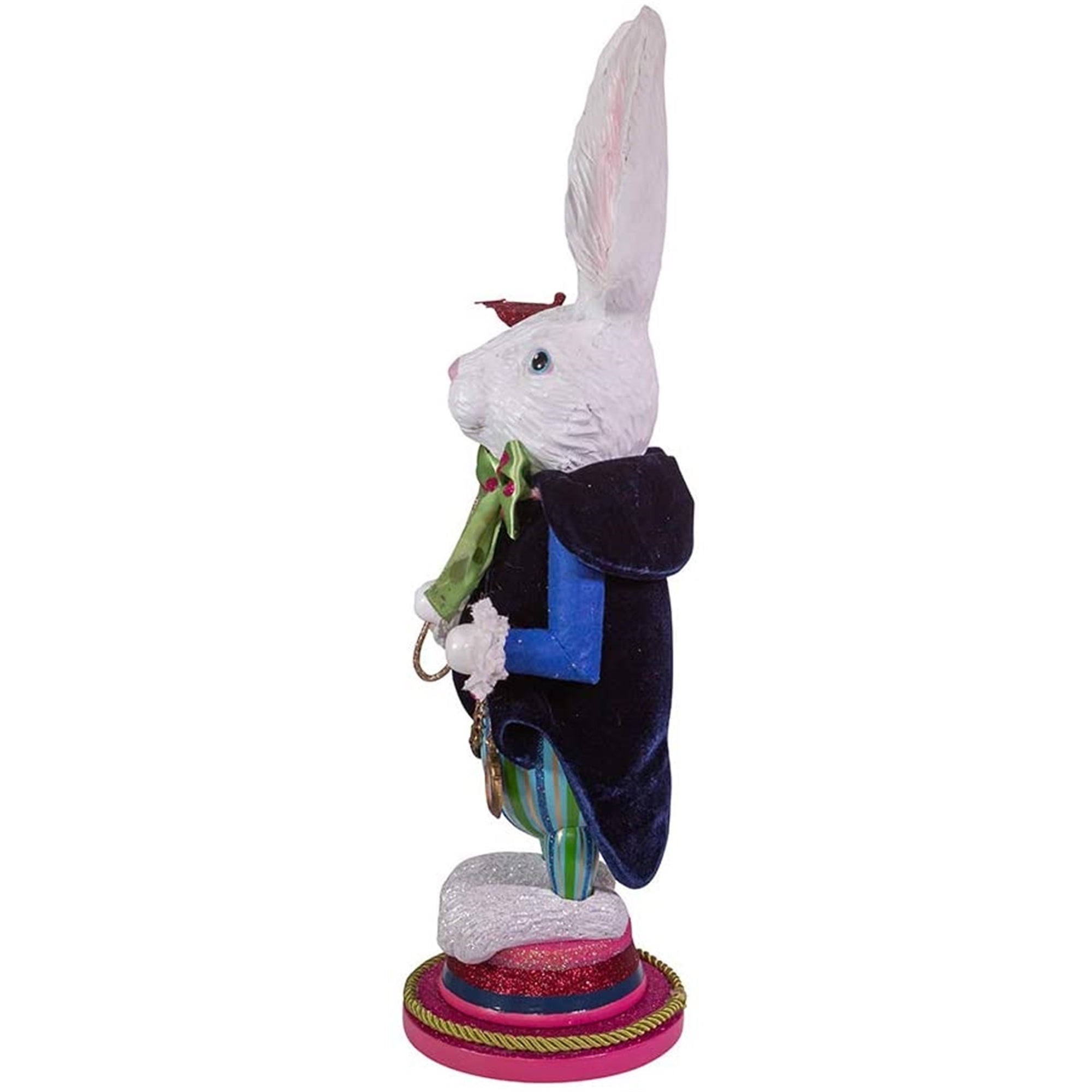 Kurt Adler Hollywood Nutcracker Collection, White Rabbit Nutcracker, 18"