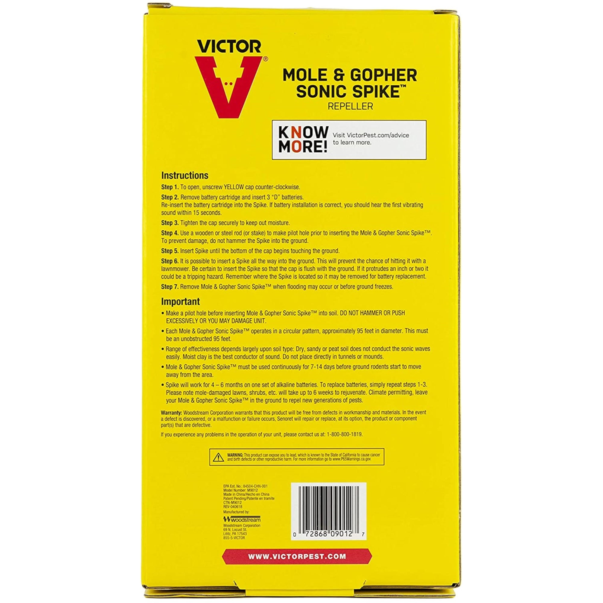 Victor Sonic Spike Mole and Gopher Repellent, 2 Pack