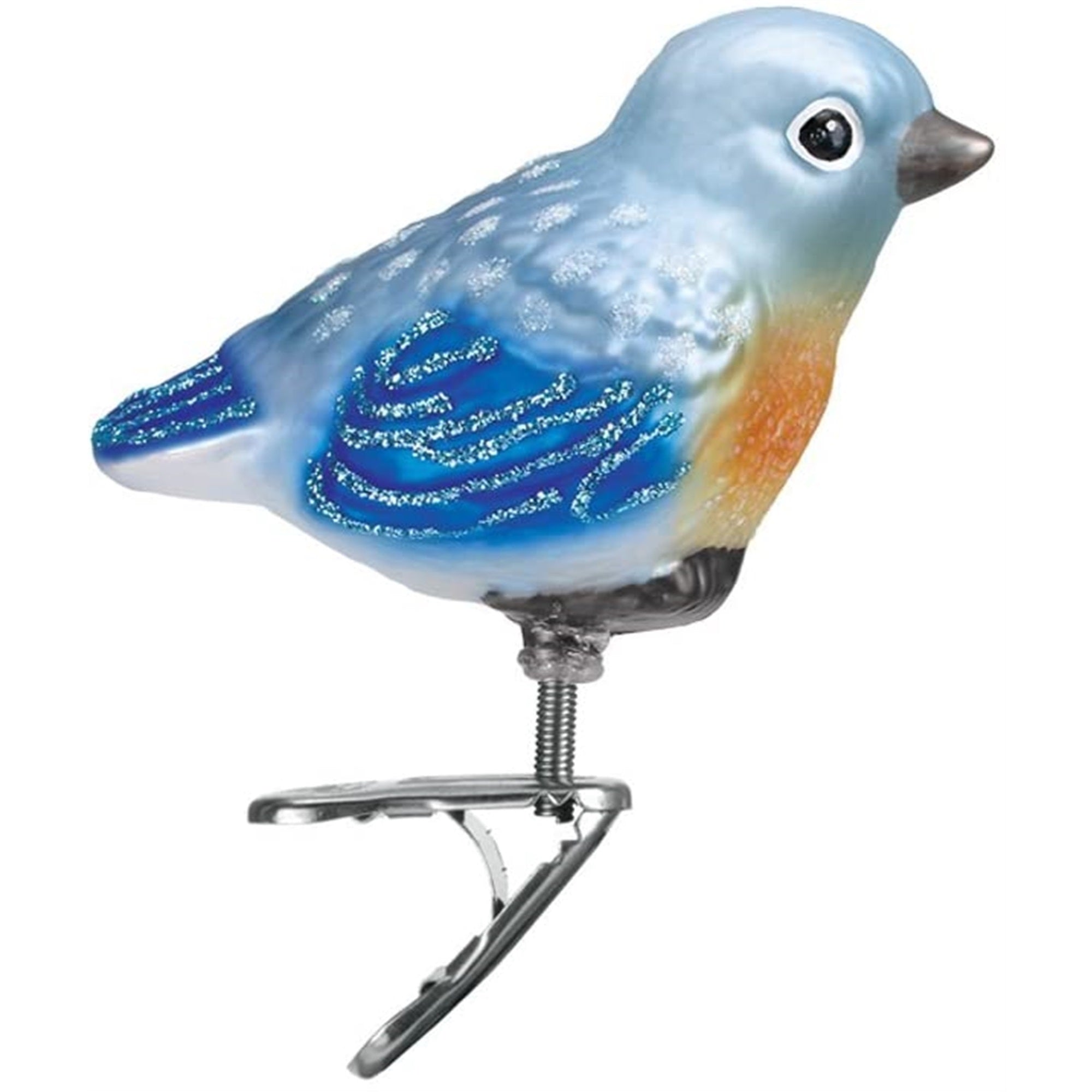Old World Christmas Blown Glass Christmas Ornament, Baby Bluebird Clip-on Ornament