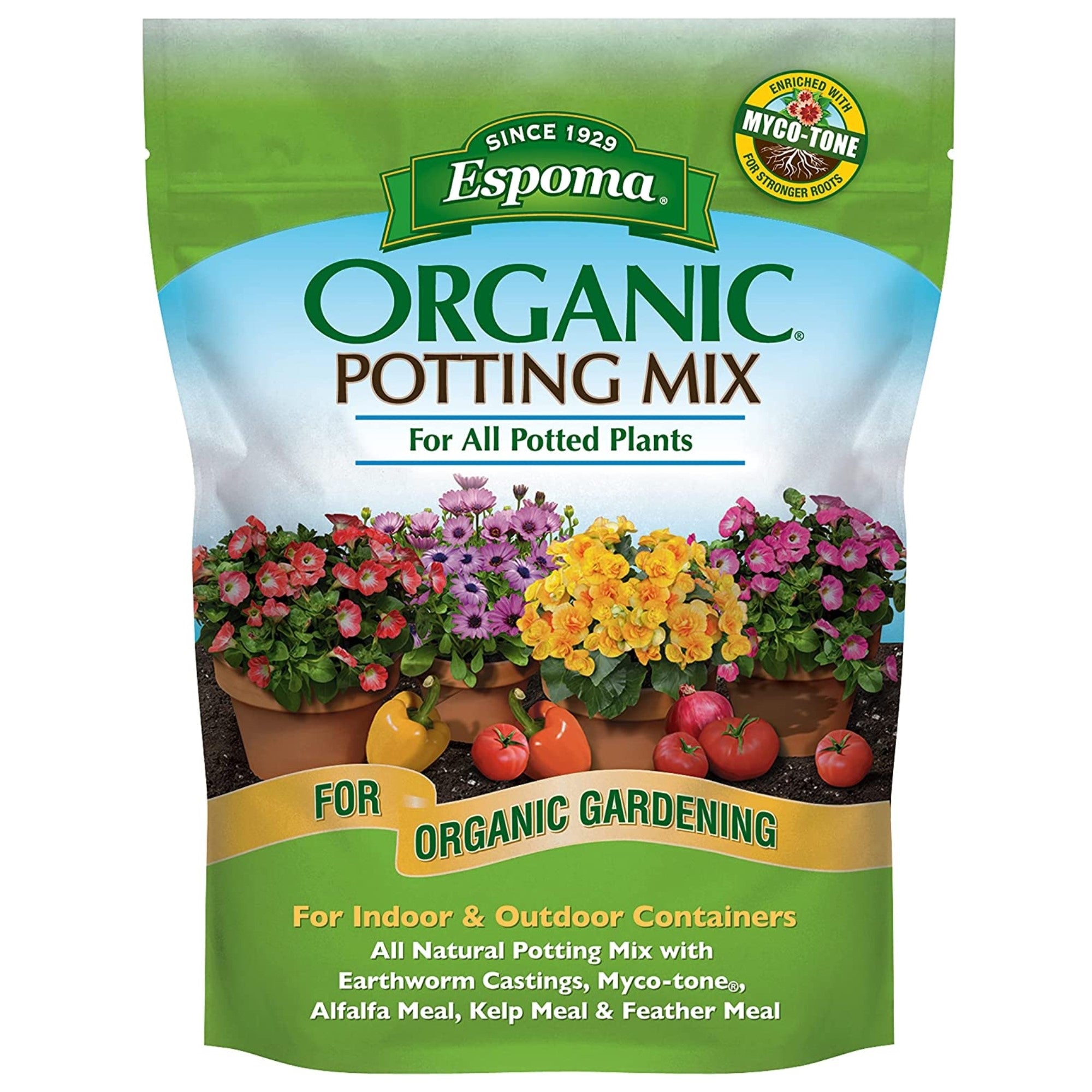 Espoma Organic Potting Mix for Potted Plants, All Natural for Organic Gardening - for Indoor & Outdoor Containers