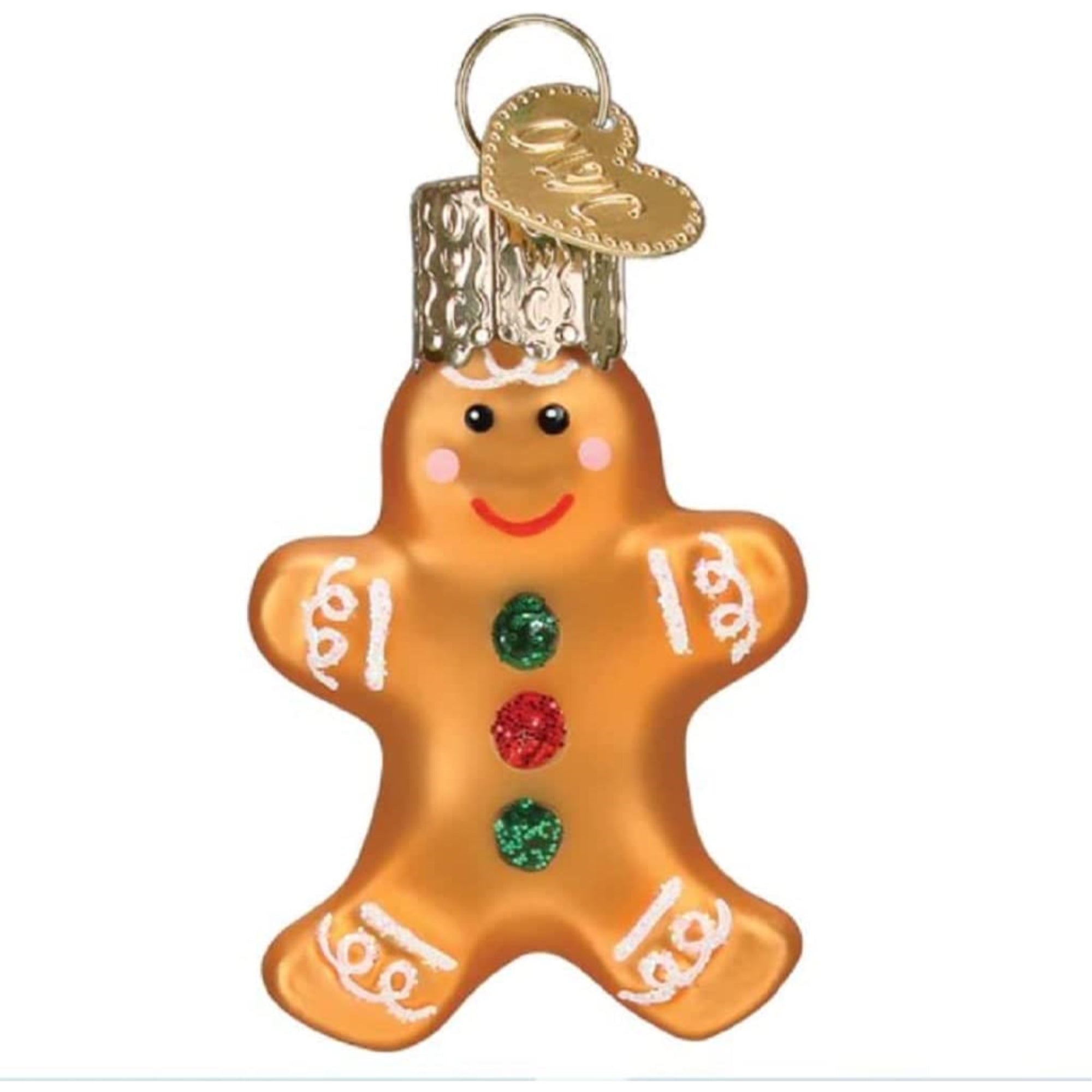 Old World Christmas Mini Glass Blown Gingerbread Man Ornament, 2"