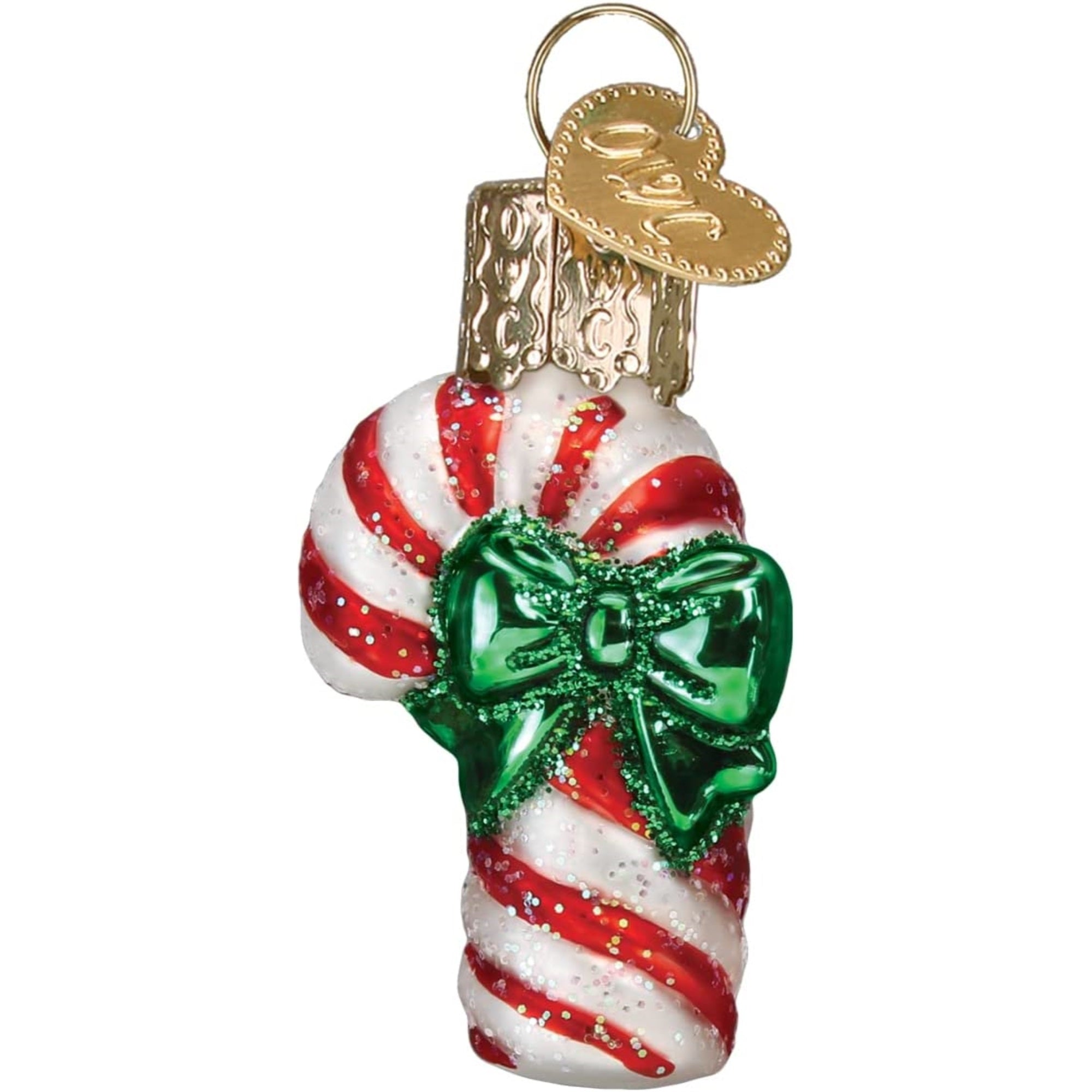 Old World Christmas Mini Blown Glass Candy Cane Ornament, 1.75"