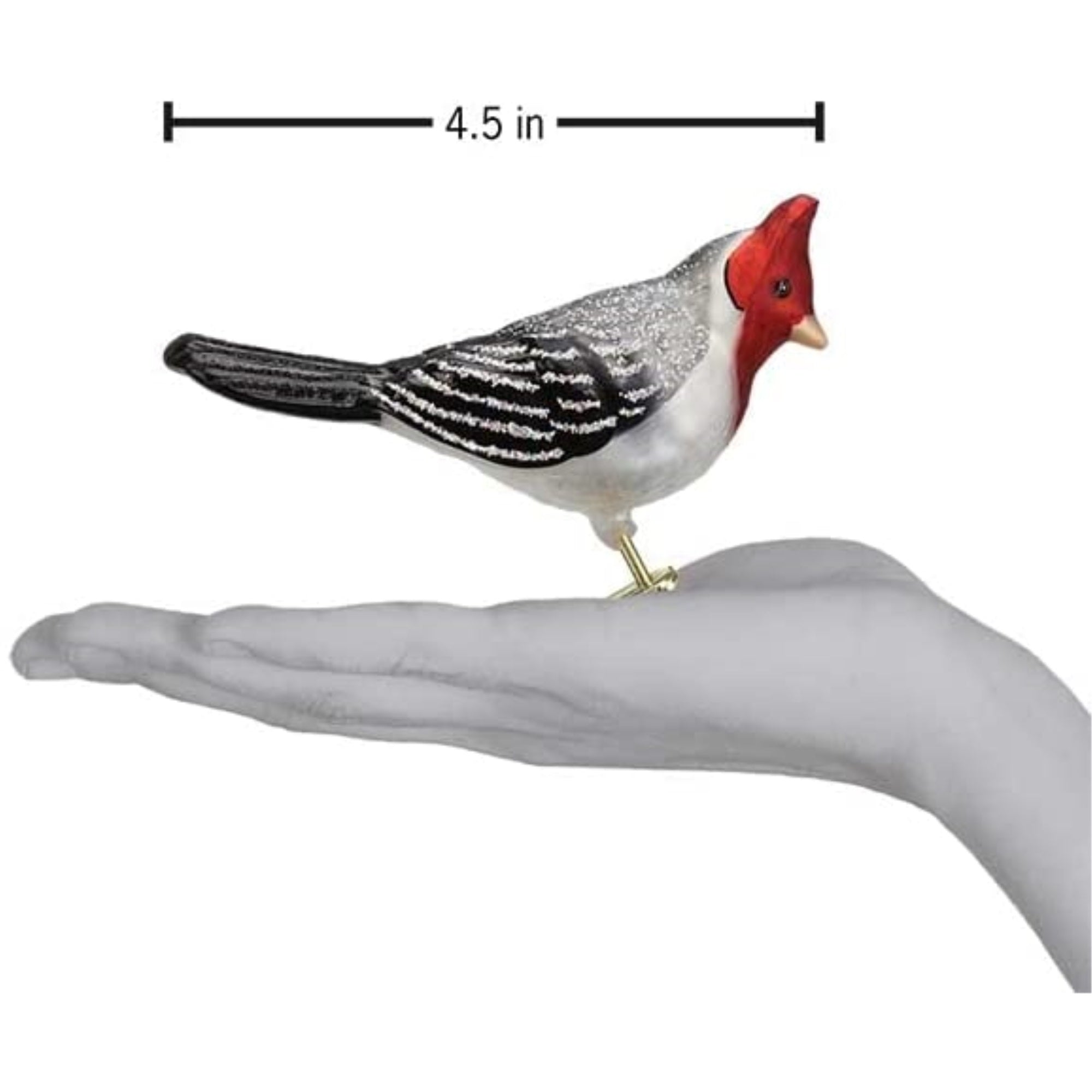 Old World Christmas Red-Crested Cardinal Glass Blown Ornament for Christmas Tree