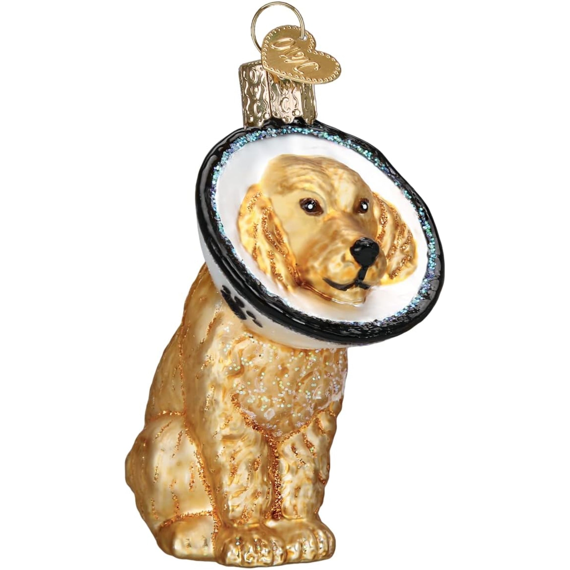 Old World Christmas Cone of Shame Dog Glass Blown Ornament for Christmas Tree