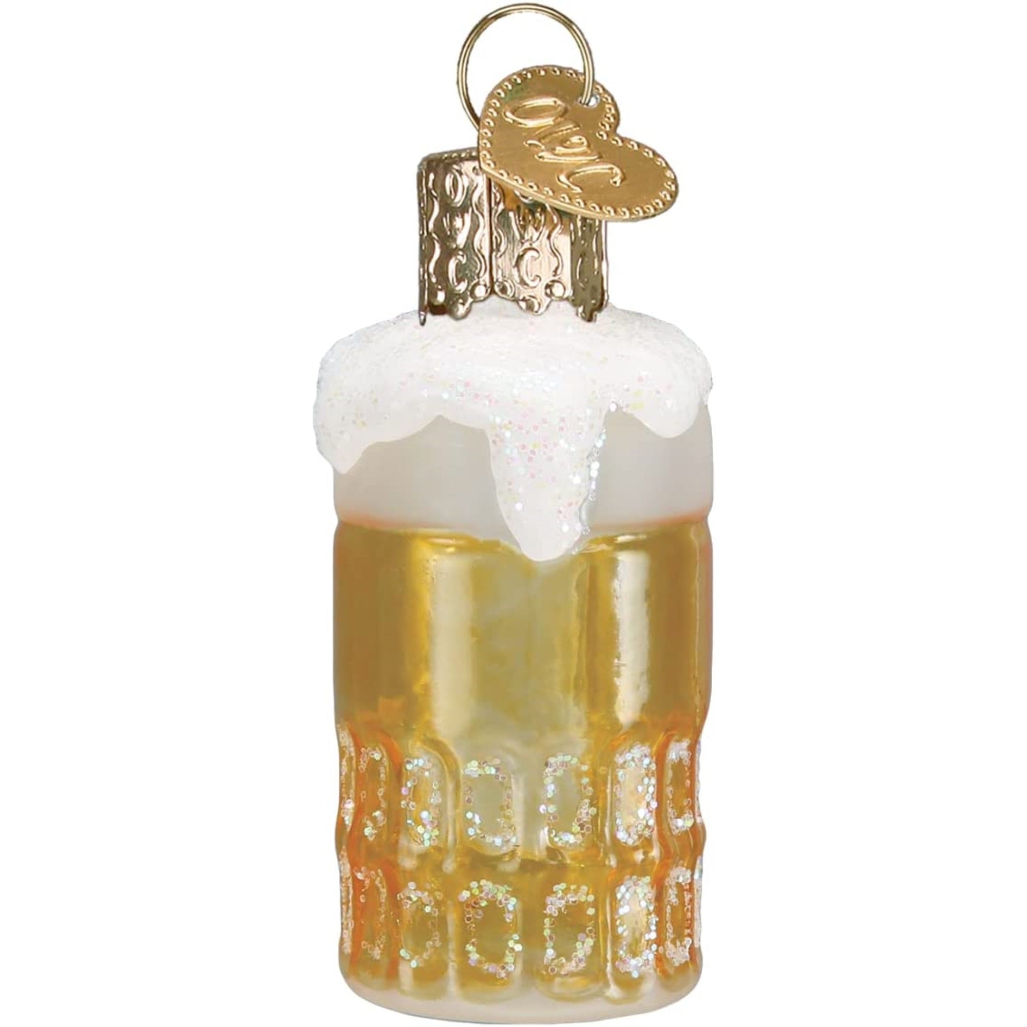 Old World Christmas Mini Blown Glass Mug of Beer Ornament, 2"
