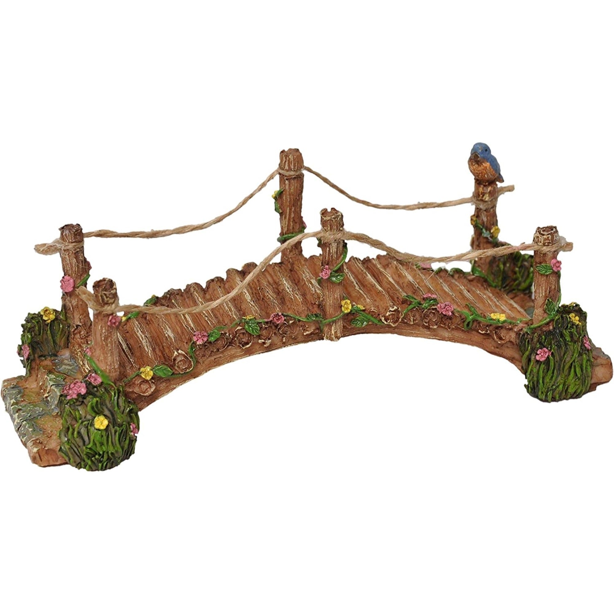 Marshall Home & Garden Fairy Garden Woodland Knoll Collection, Blue Bird Bridge