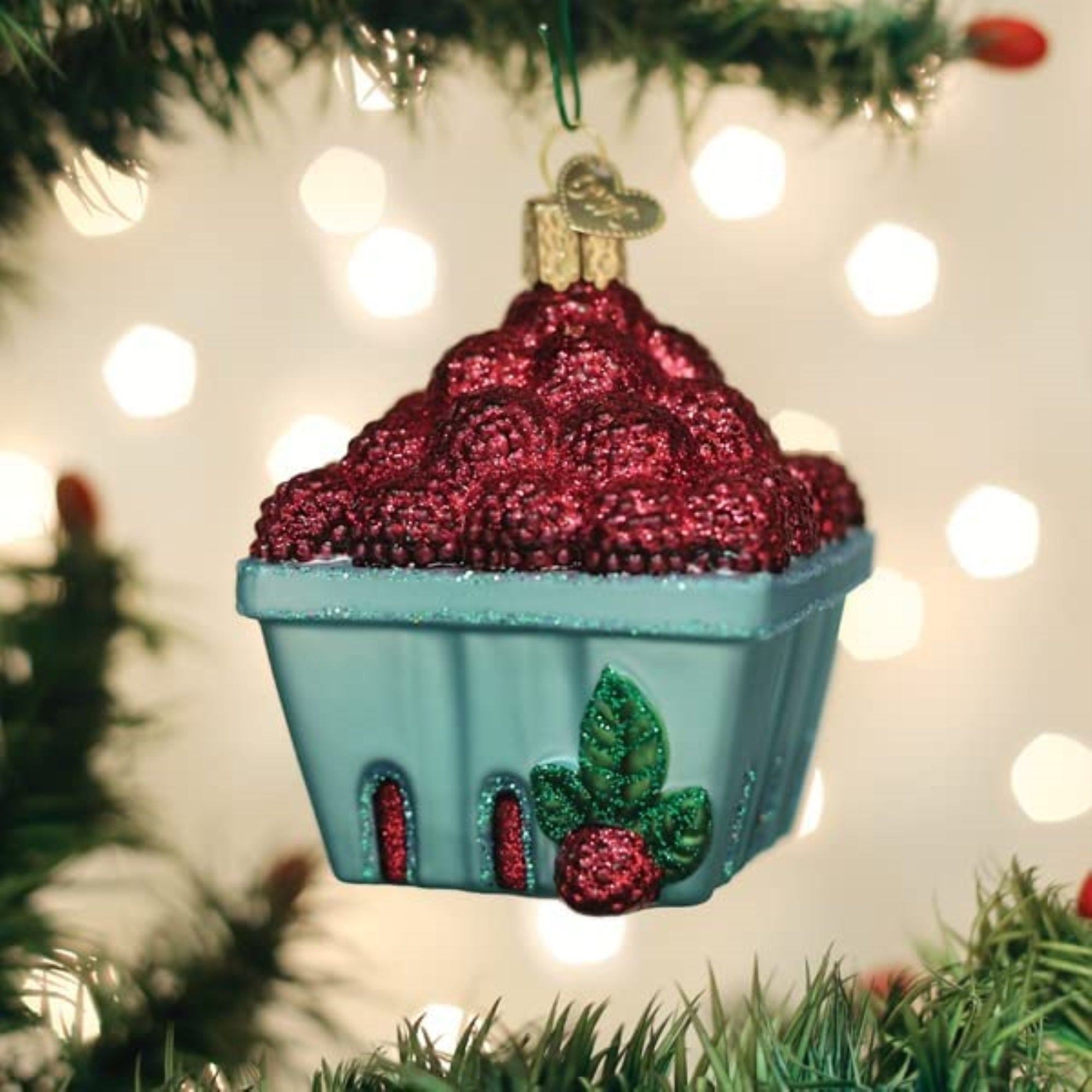 Old World Christmas Carton of Raspberries Glass Blown Ornament, Christmas Tree