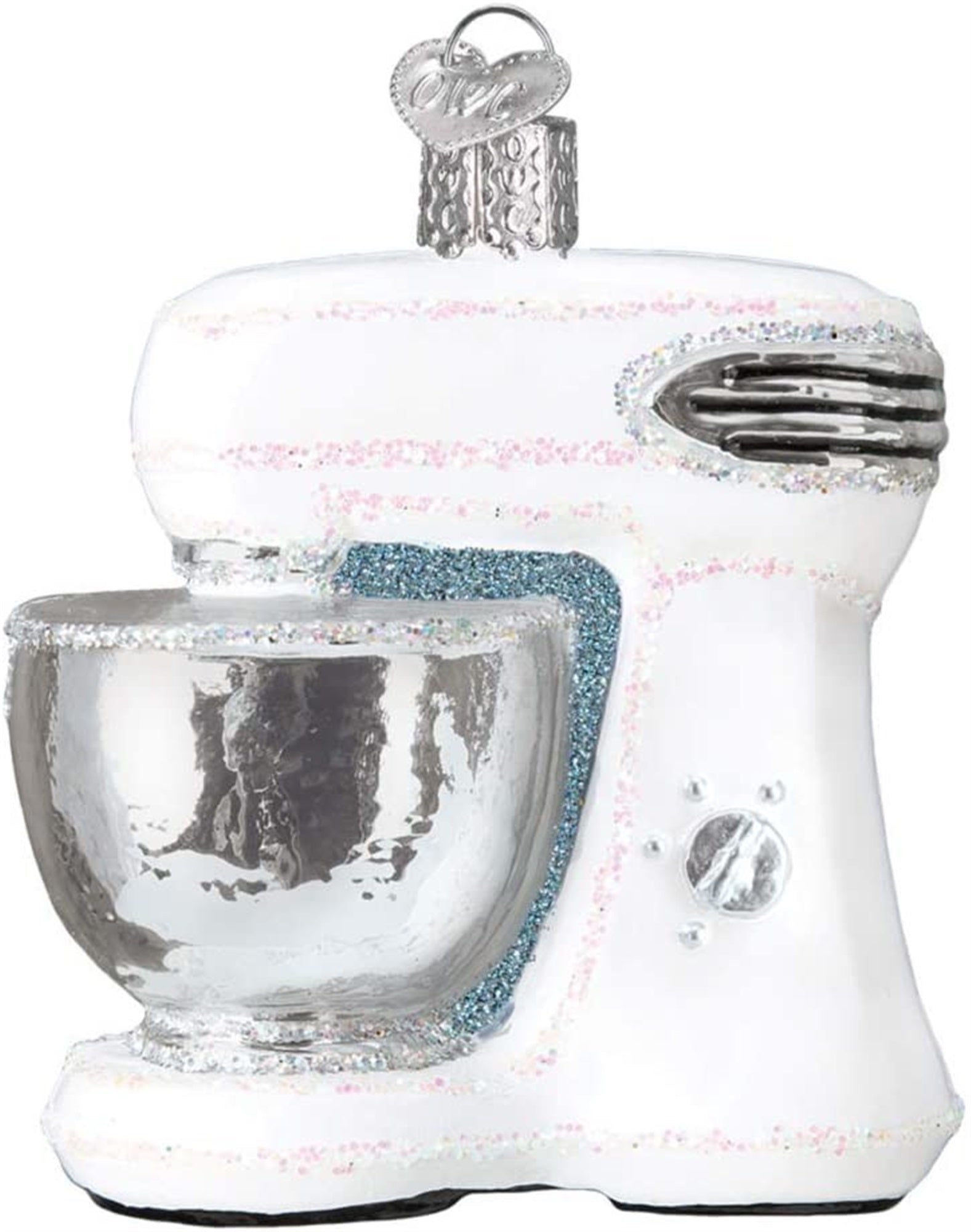 Old World Christmas White Electric Mixer Glass Blown Ornament