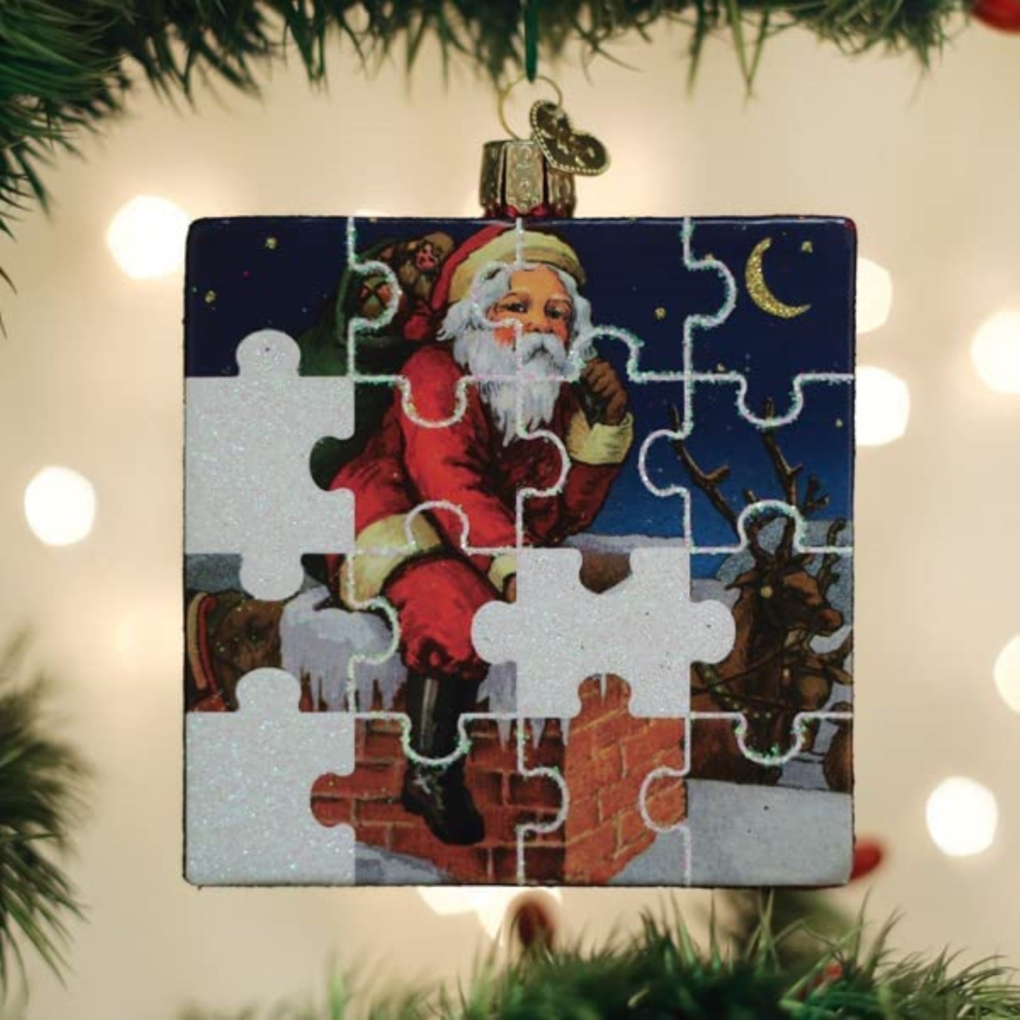 Old World Christmas Glass Blown Tree Ornament, Santa Jigsaw Puzzle