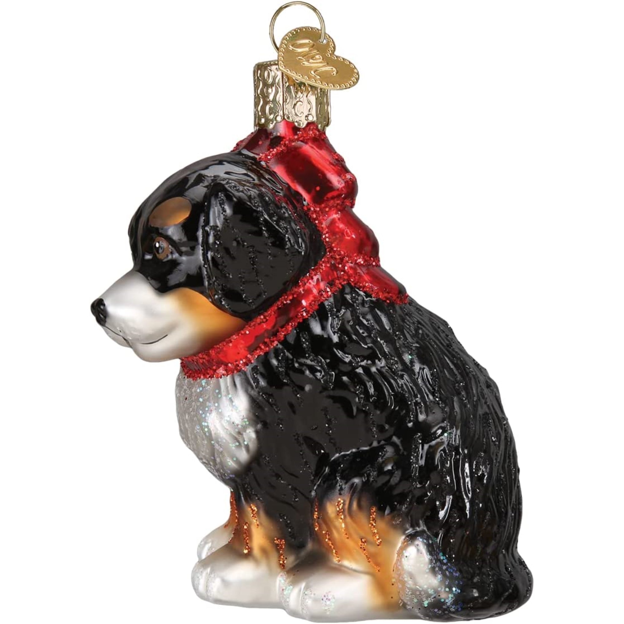 Old World Christmas Glass Blown Ornaments for Tree, Bernedoodle Puppy