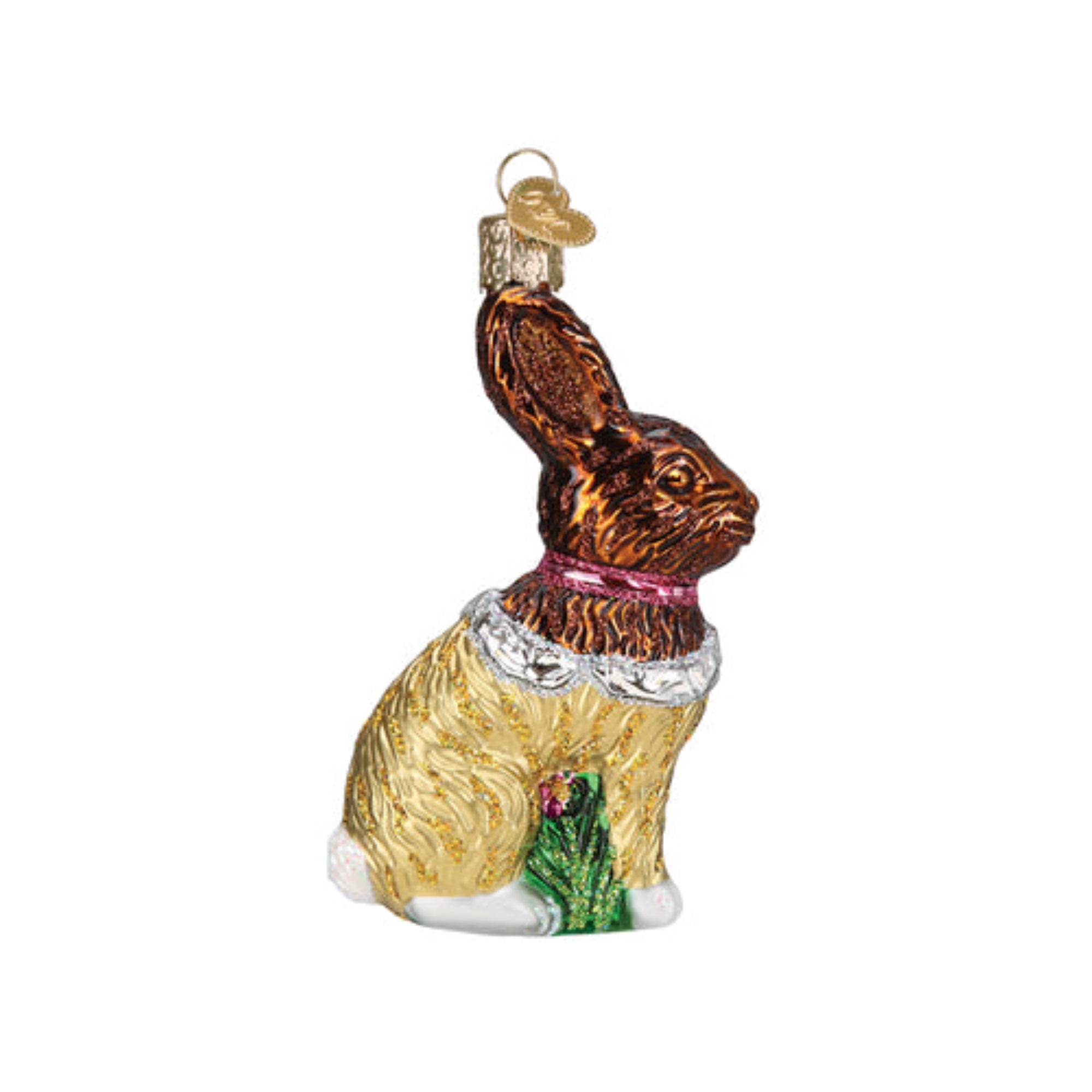 Old World Christmas Glass Blown Ornaments for Tree, Chocolate Easter Bunny