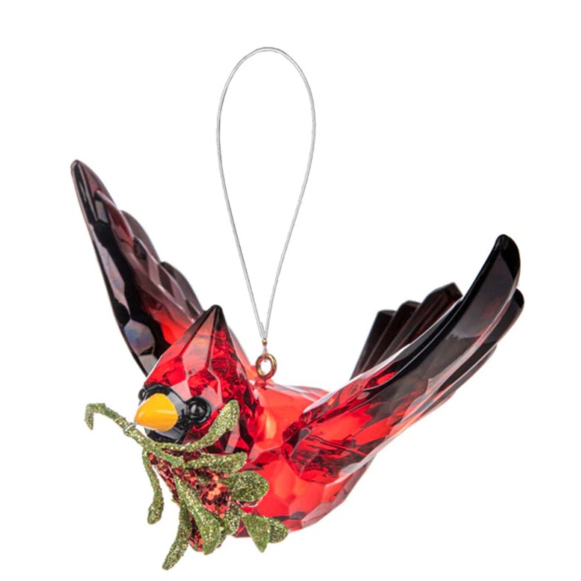 Ganz The Original Kissing Krystals, Acrylic Holiday Christmas Ornament, Cardinal in Flight