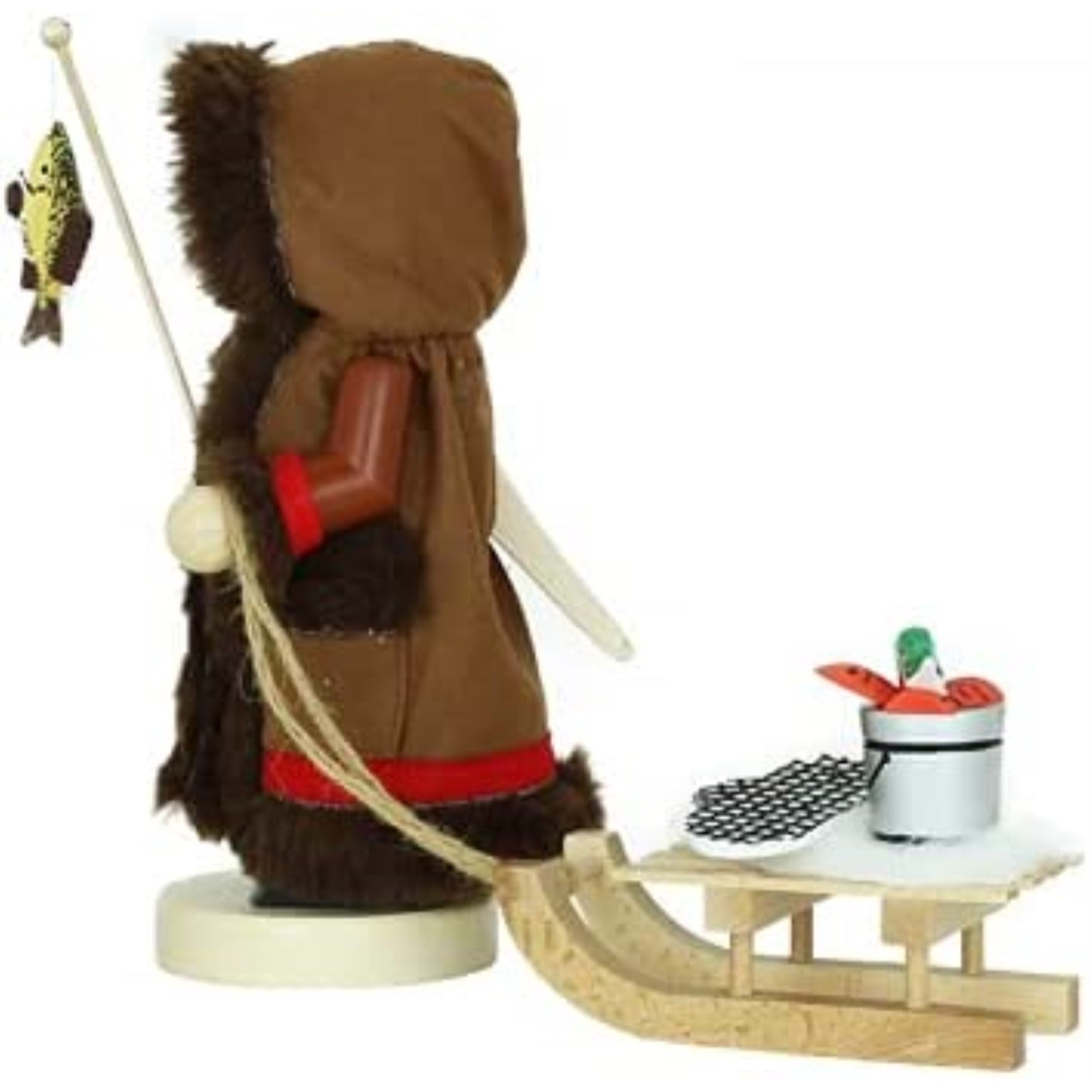 Kurt Adler Steinbach Wooden Chubby Nutcracker, Eskimo with Sleigh