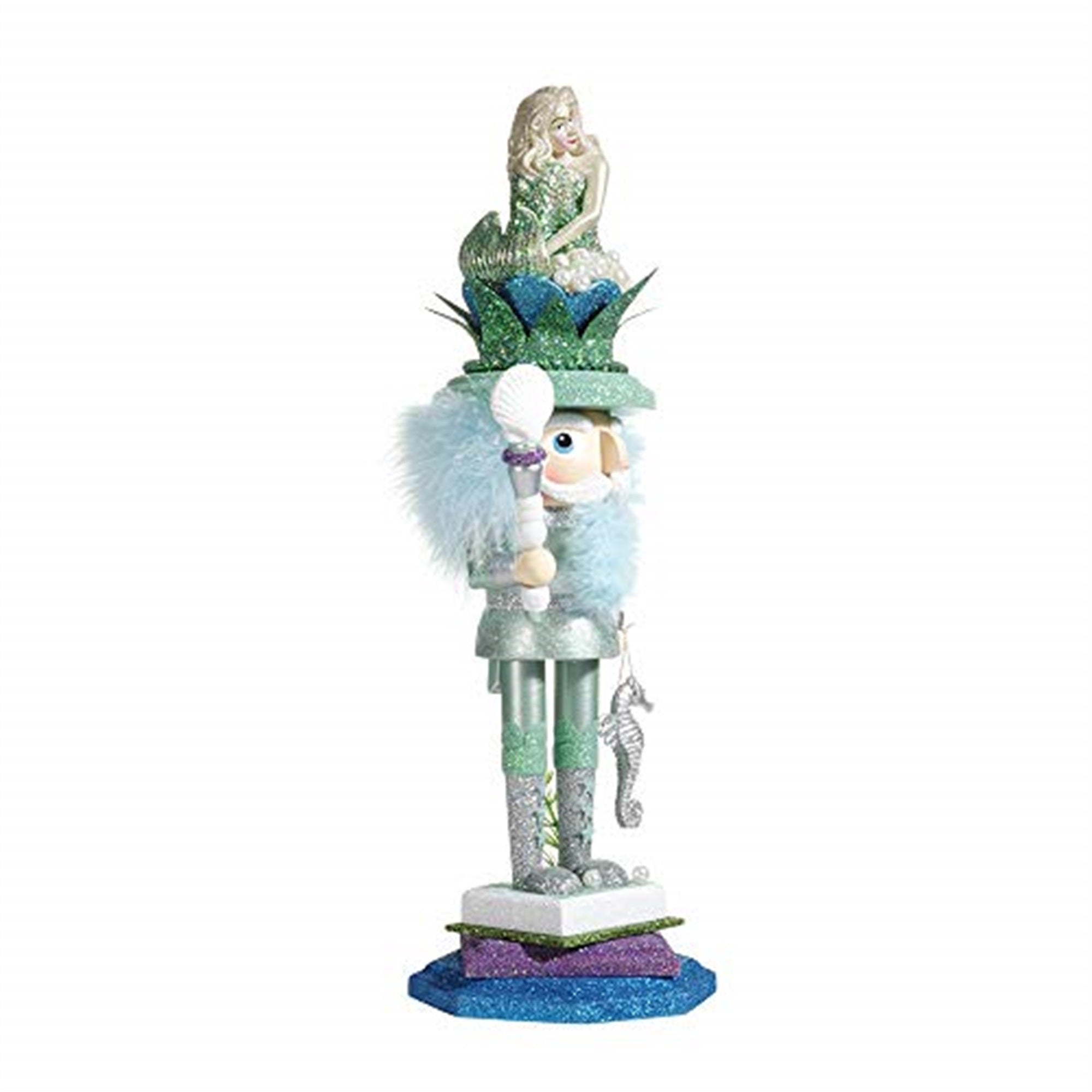 Kurt Adler Hollywood Mermaid King Nutcracker, 17.5"